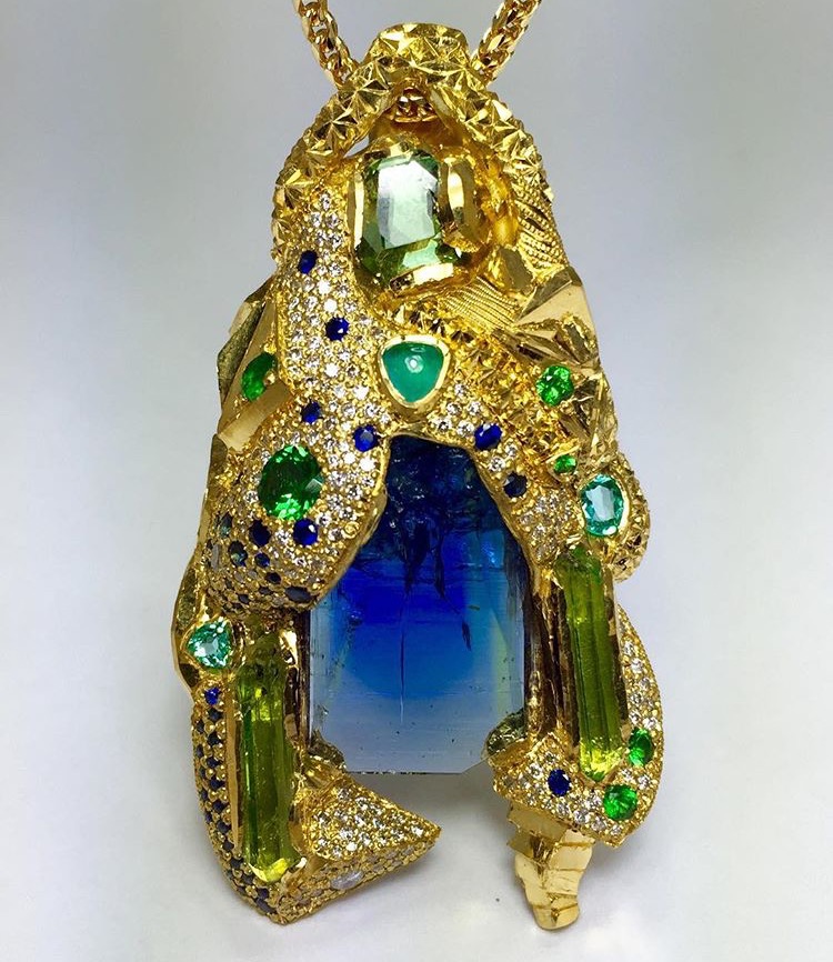 Tanzanite and Tsavorite Pendant 