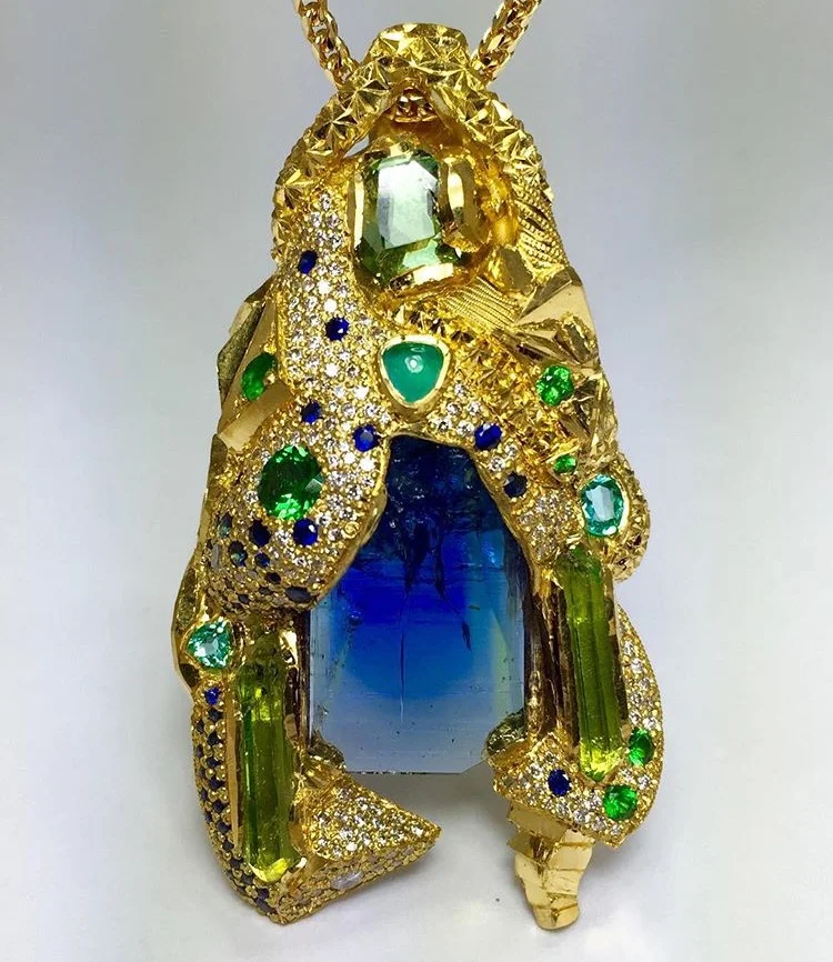Tanzanite and Tsavorite Pendant