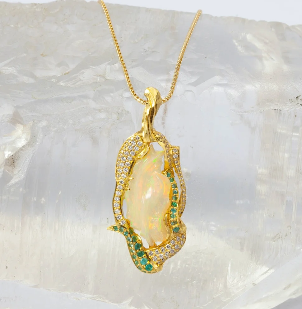 Opal & Paraiba Tourmaline Pendant 