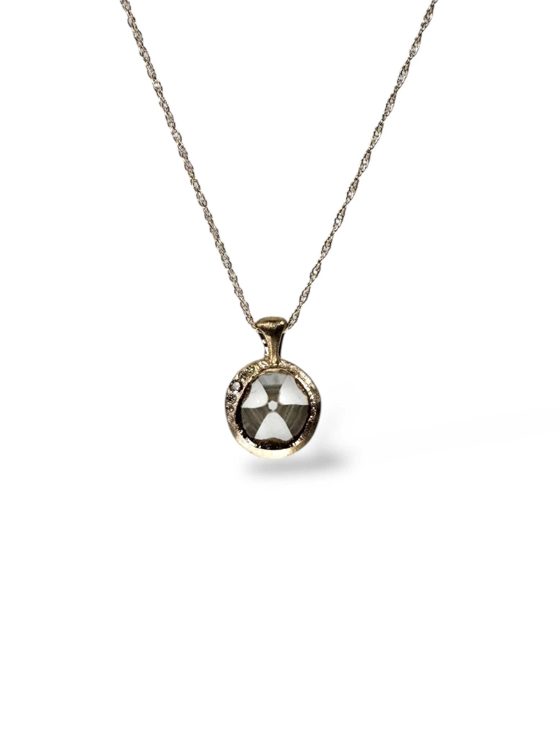 Round Trapiche Diamond Pendant