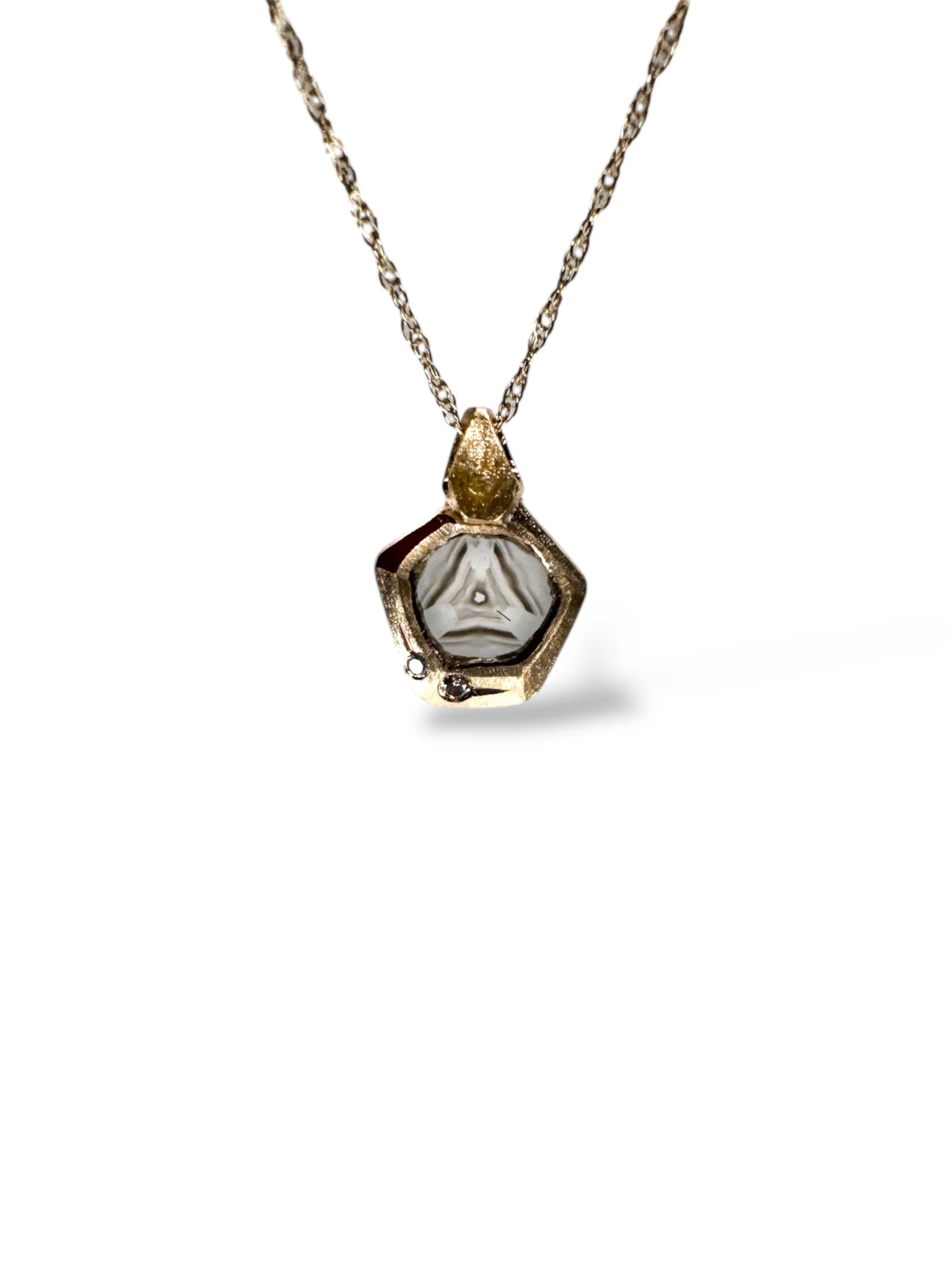 Pentagon Trapiche Diamond Pendant