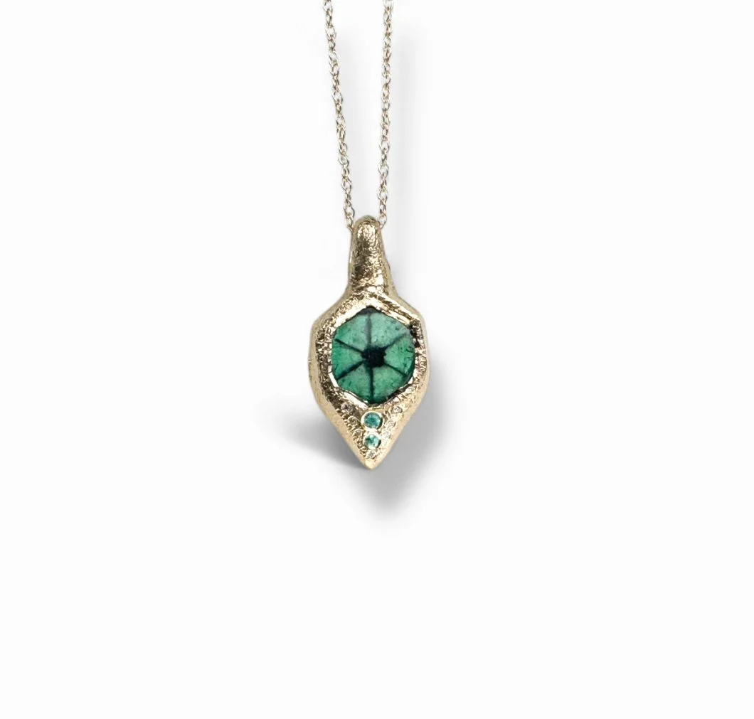 Green Trapiche Emerald Pendant