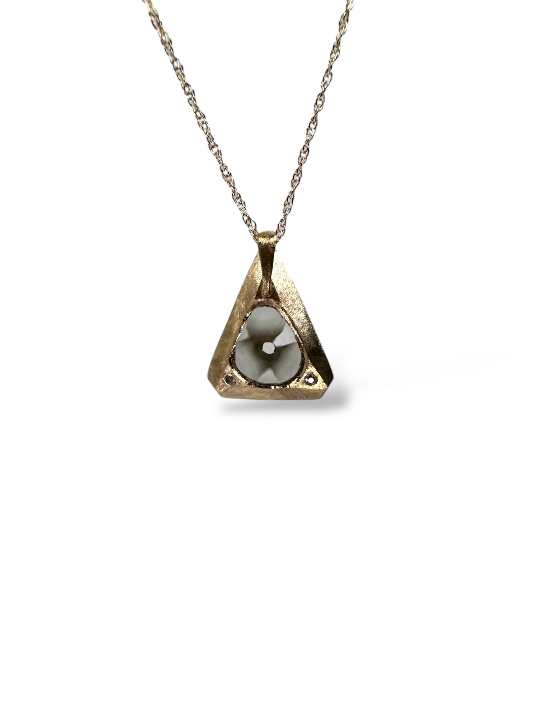 Triangle Trapiche Diamond Pendant