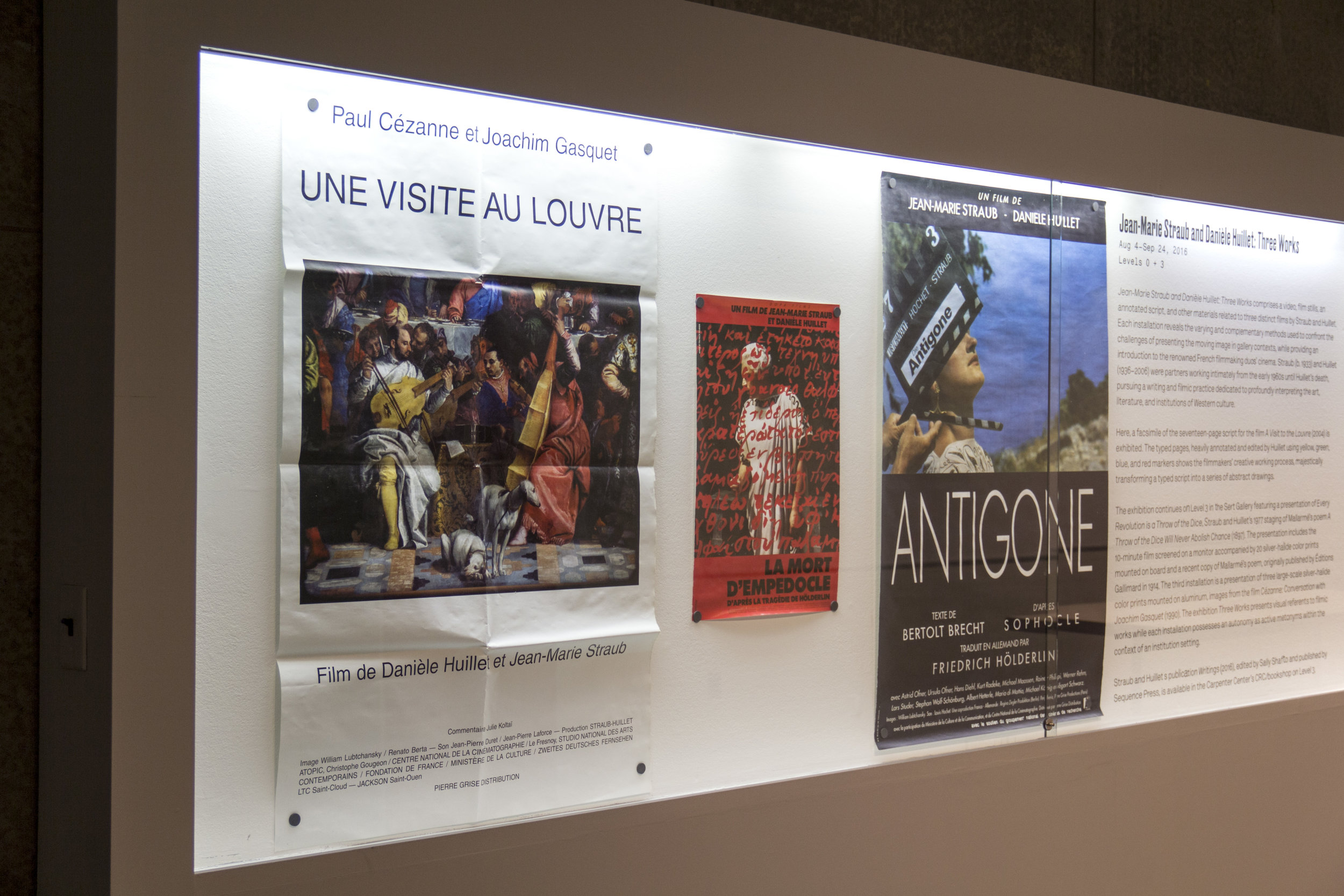  Installation view,&nbsp; Jean-Marie Straub and Danièle Huillet: Three Works &nbsp;(Display Case) 