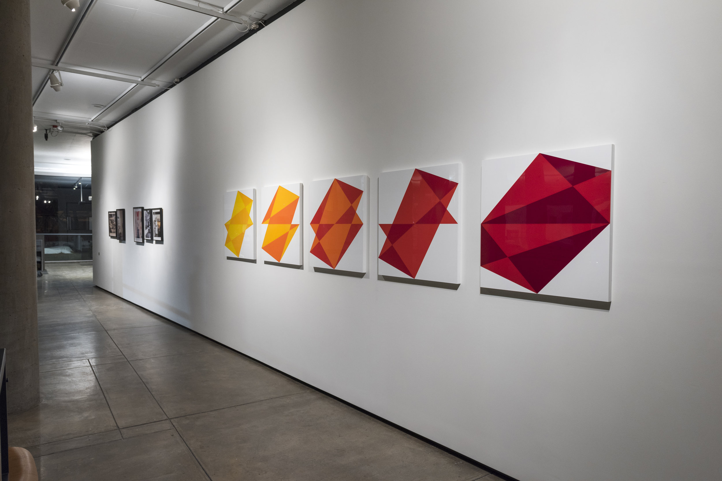  Brian Zink, the&nbsp; Composition  series, 2013, each colored Plexiglas mounted on board, 30 × 30 inches. Courtesy Fidelity Investments Corporate Art Collection. Martha Rosler,&nbsp;photomontages from the series  House Beautiful: Bringing the War Ho