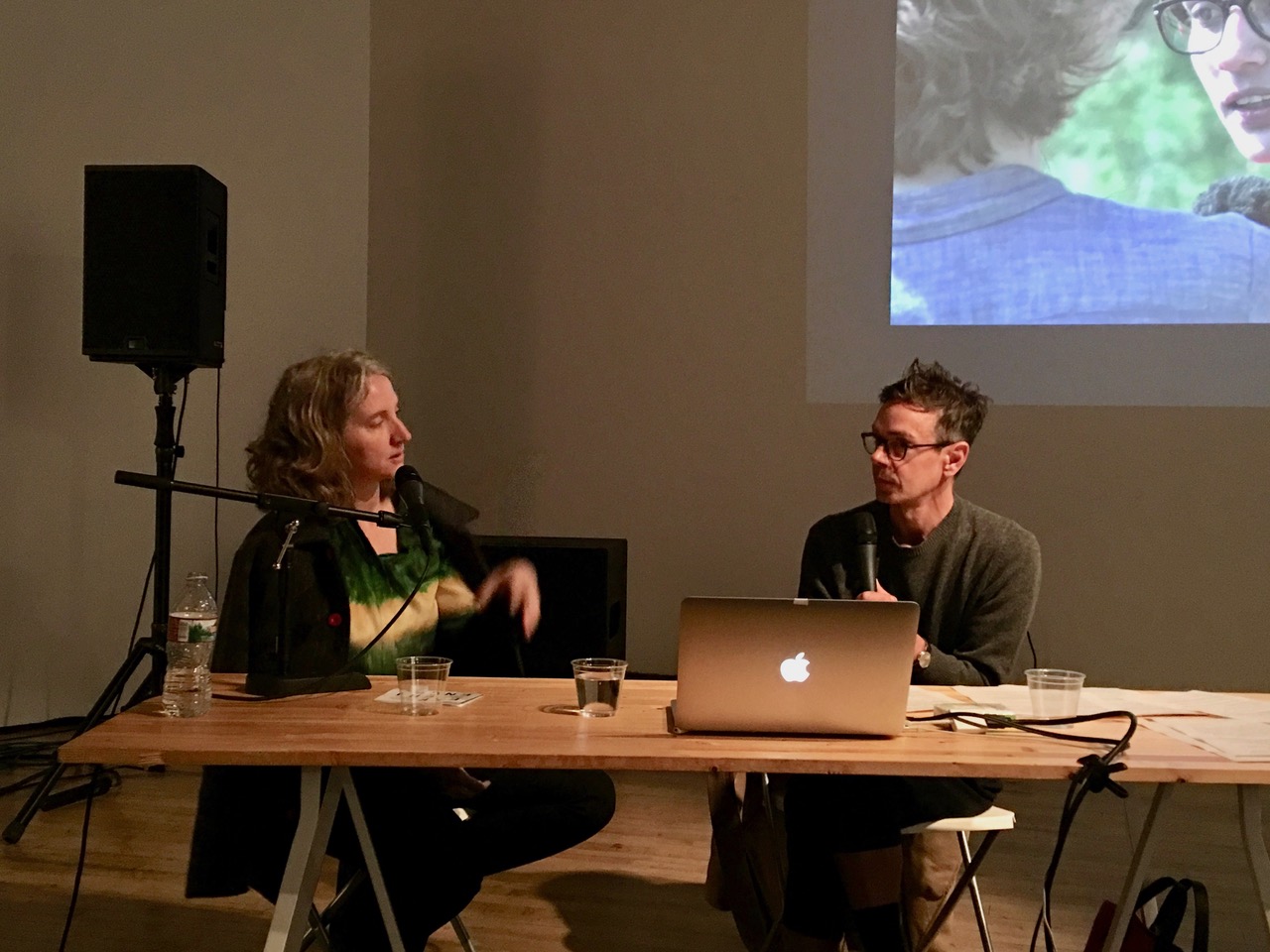 Sharon Hayes in conversation with James Voorhies, March 5, 2018. The Lab, San Francisco.
