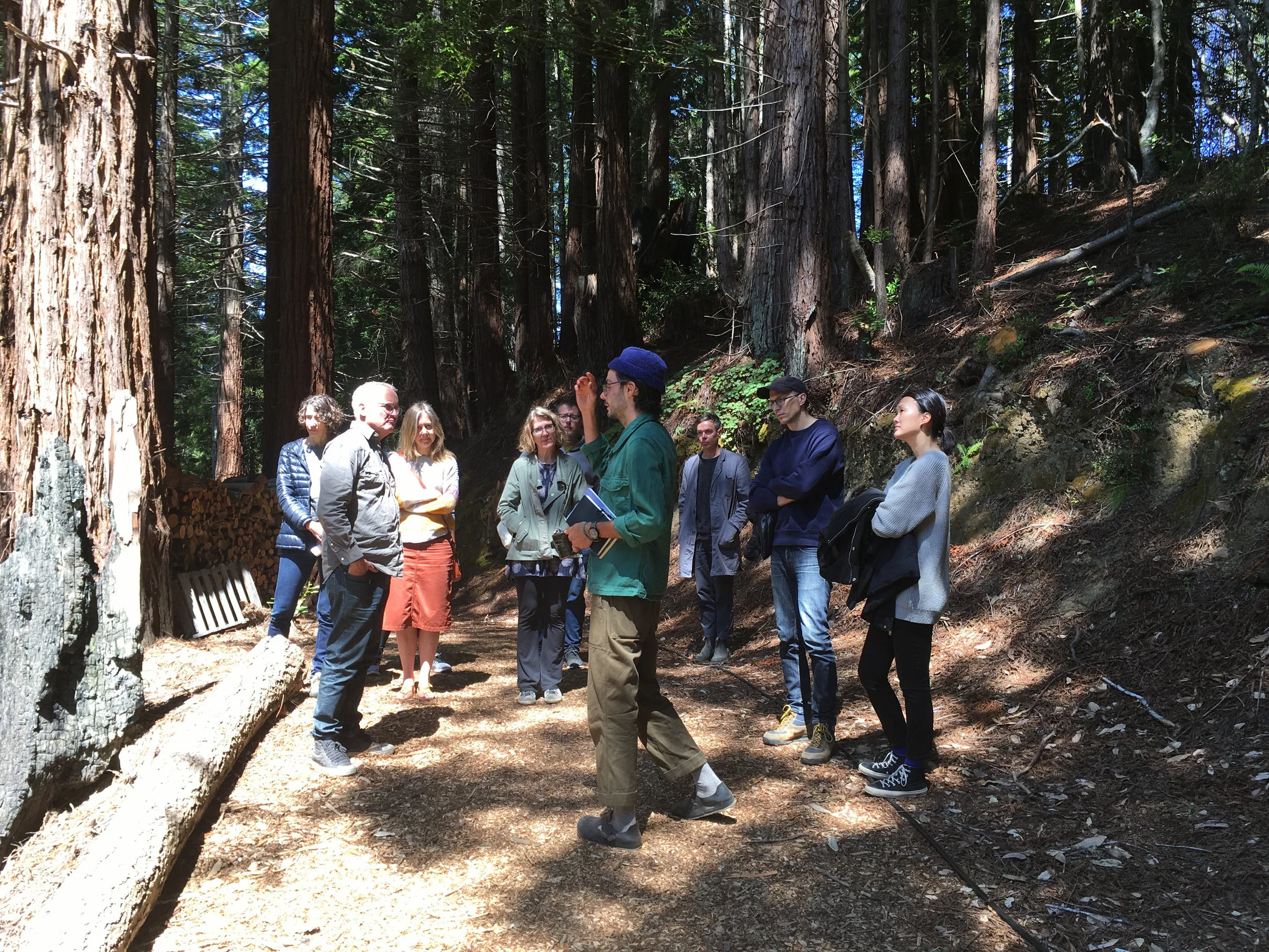  Calvin Rocchio provides a tour of grounds at Salmon Creek, visiting several cabins sited across the land, June 8, 2018. 