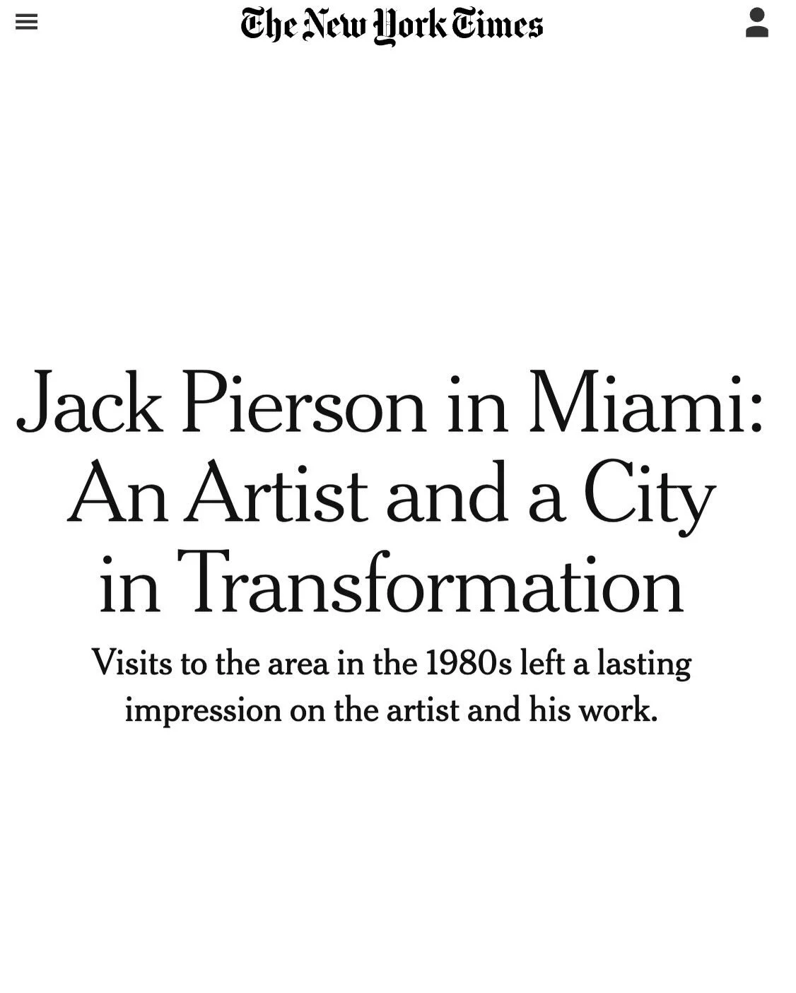 This is so exciting! &ldquo;Jack Pierson: The Miami Years&rdquo; &mdash; which I curated for The Bass &mdash; is profiled in &ldquo;The New York Times&rdquo; online this morning. It&rsquo;s incredible to see the threads connected here among different