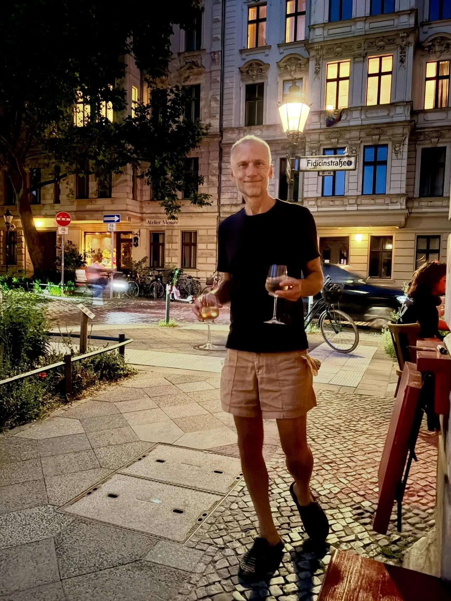 &hellip;the pleasurable sight of my handsome guy bringing me a nice glass of wine on a 92-degree summer night in Berlin.