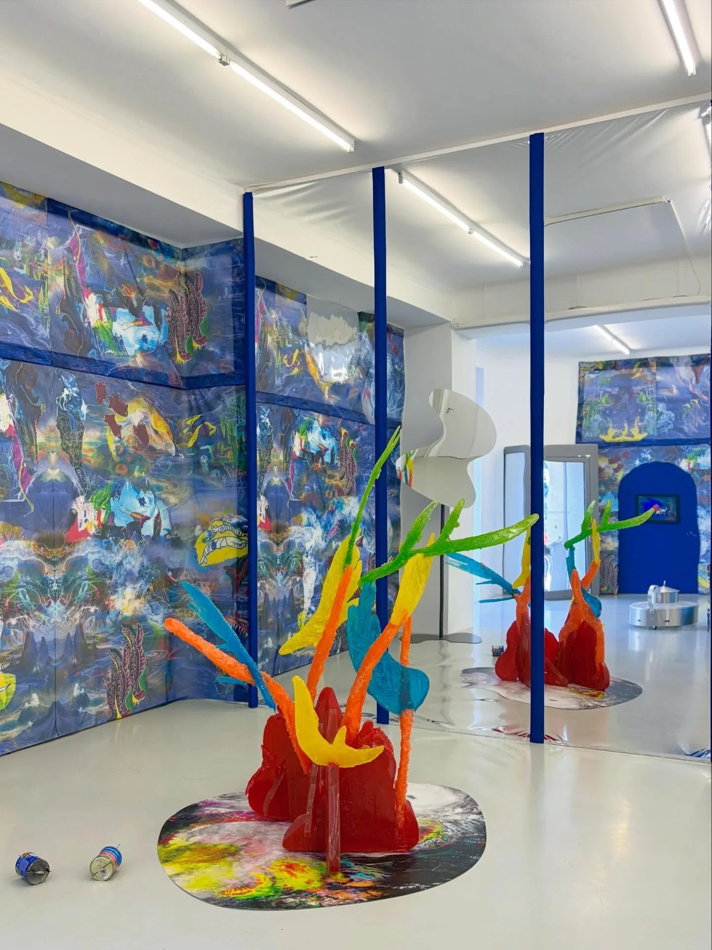 Berlin, @alexanderlevygallery. Anne Duk Hee Jordan&rsquo;s &ldquo;Riders on the Storm&rdquo; is a rather magical thing. Panoramic wallpaper installations populated by little marine creatures and other fantastic beings envelop spaces throughout the ex