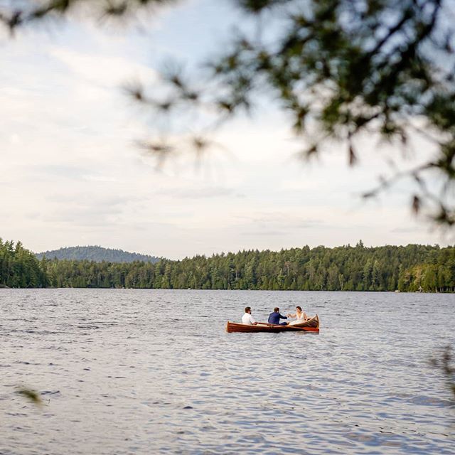 #tbt to this exciting first guideboat ride as a married couple for these newlyweds! .
.
Contact the Mac's crew for ideas on how to make the most of your special moments in the #adks! .
.
#adirondacks #guideboat #specialmoments