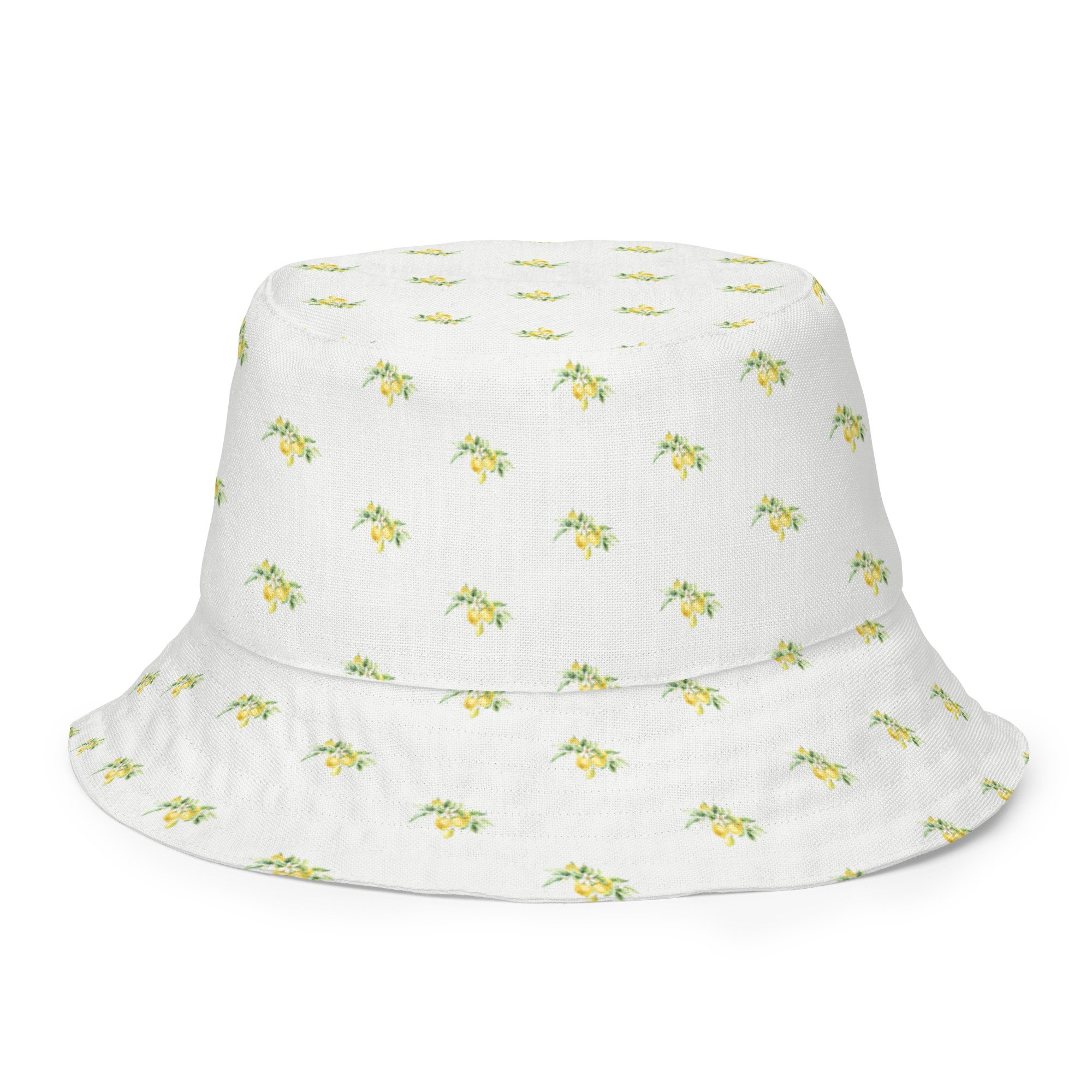 Breathable summer golf hat with all-over citrus design