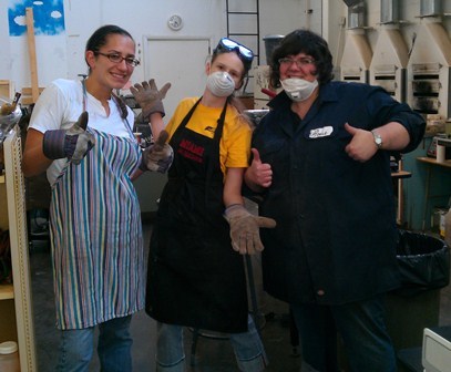 Me and my fellow Kent State TA's after a long day cleaning the studio.