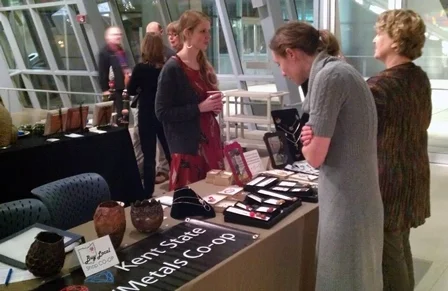 KSU Jewelry/Metals Co-op booth at the Akron Art Museum Holiday mART sale, December 2012.