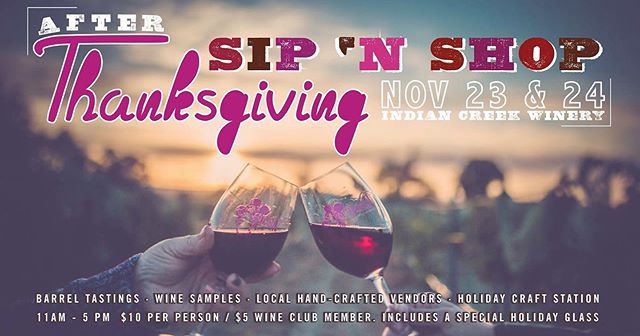 Join us at @indiancreekwinery for some Holiday fun! $10 admission gets you in the door and your own wine glass as well. Can&rsquo;t wait to see you all here!
&bull;
&bull;
&bull;
#ccs #fashion #boutique #fallfashion #idaho #smallbusiness #shopsmall #