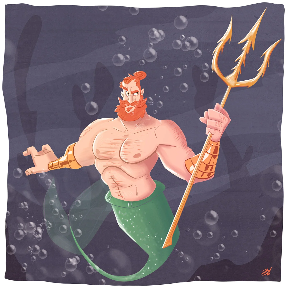 Sexy Merman Illustration