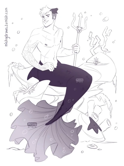 Sexy Merman Illustration