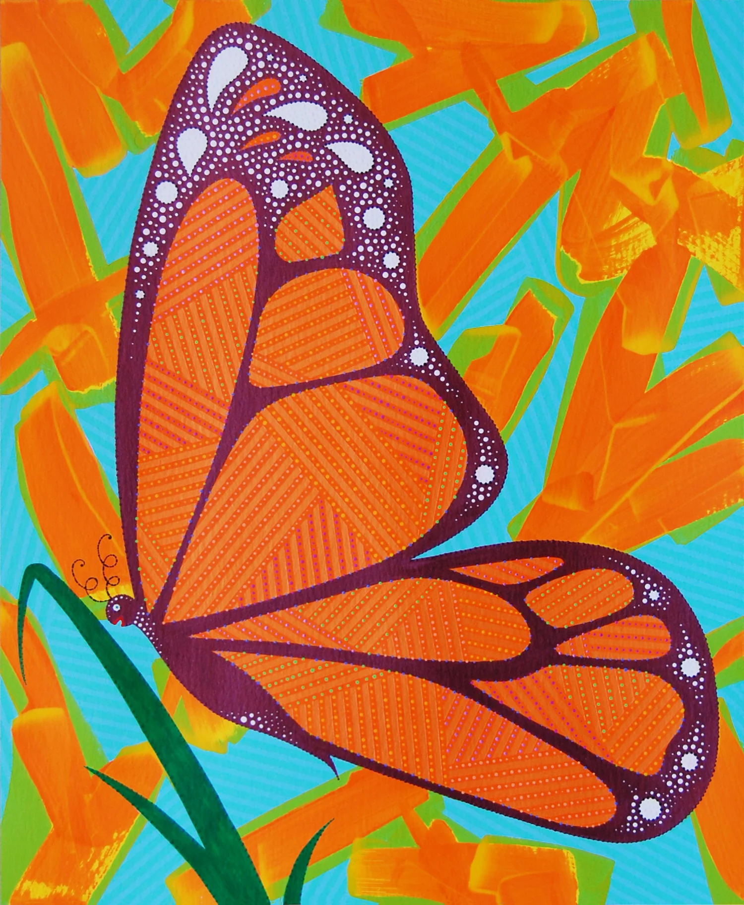 Butterfly with Blade of Grass