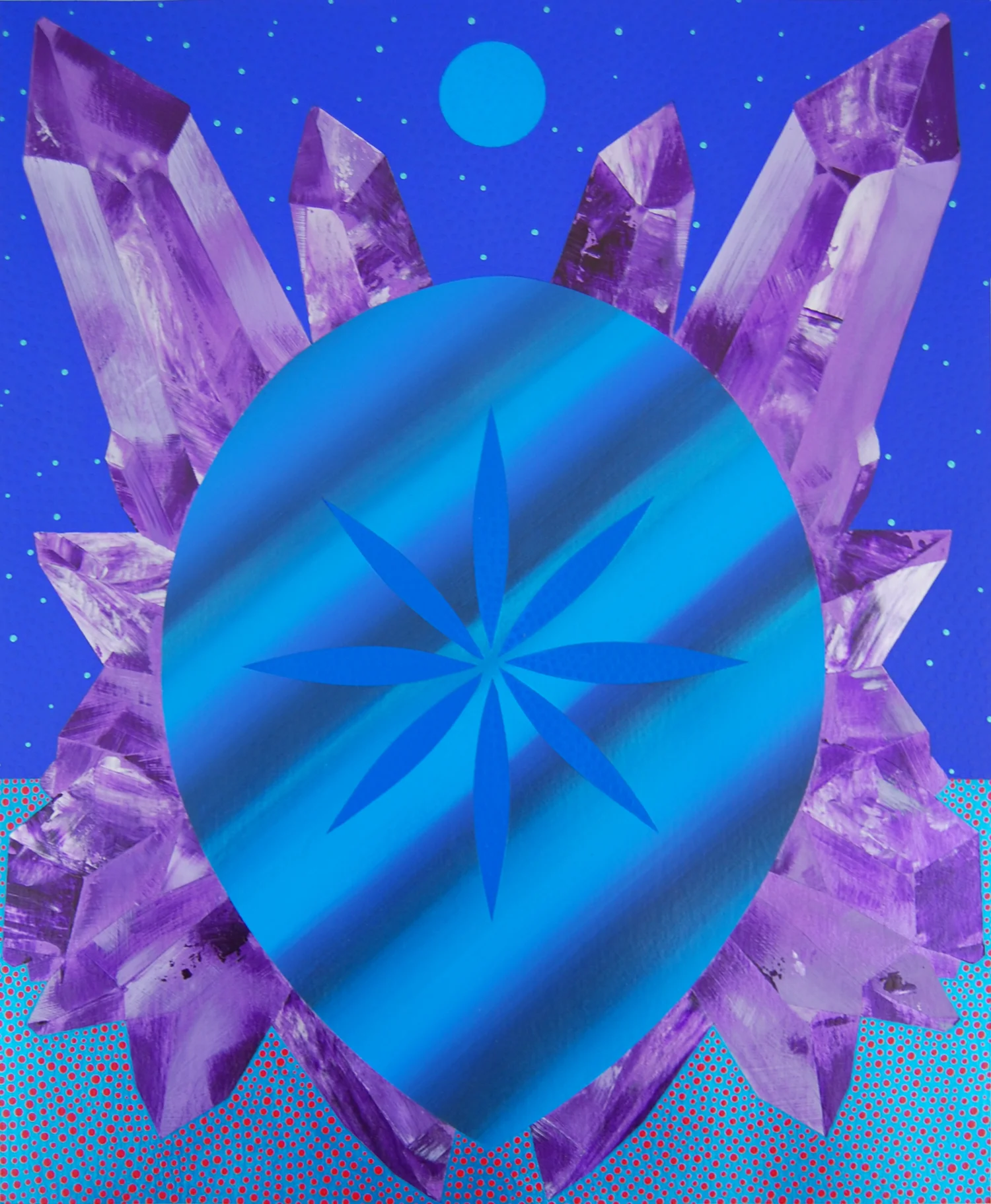 Star Sapphire with Crystals