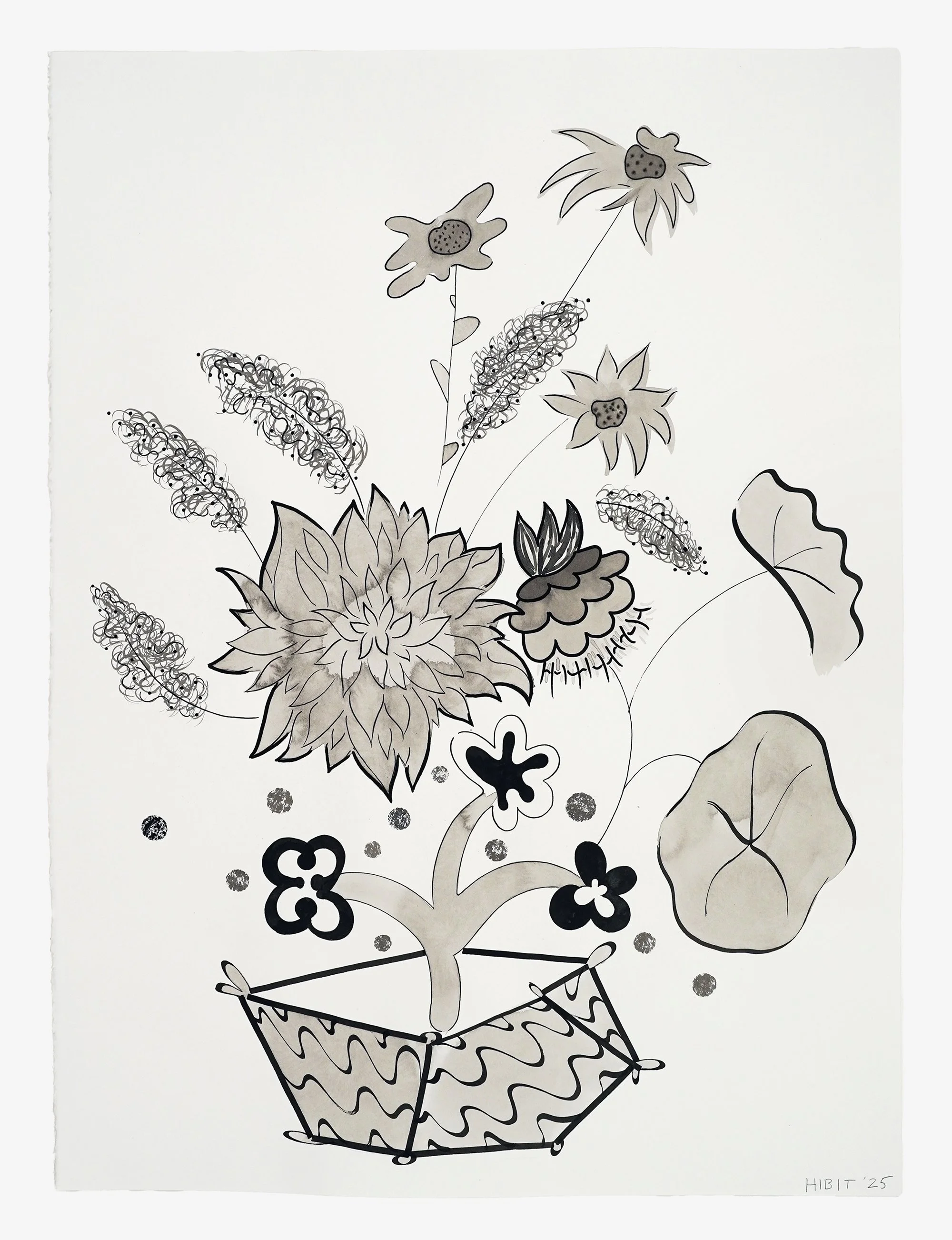 Wicker Box of Flowers 