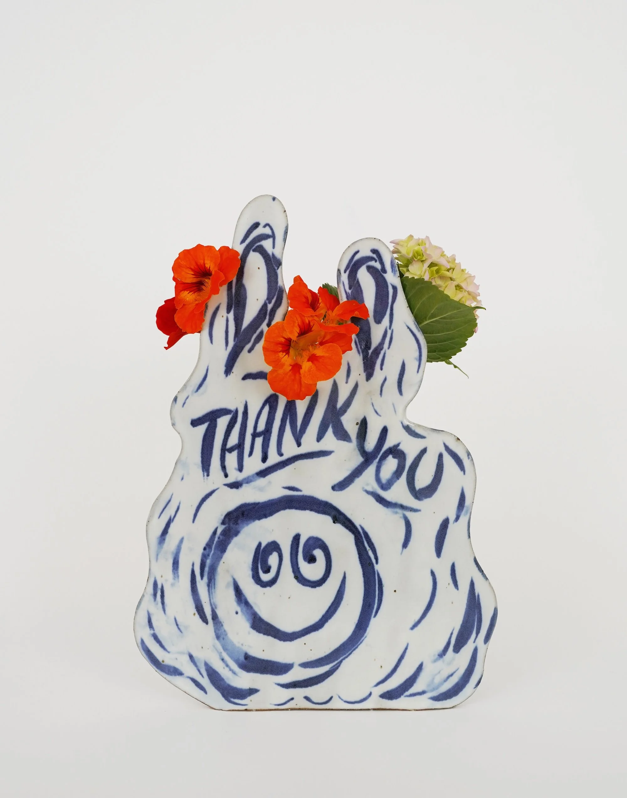 Plastic Bag Vase with summer flowers