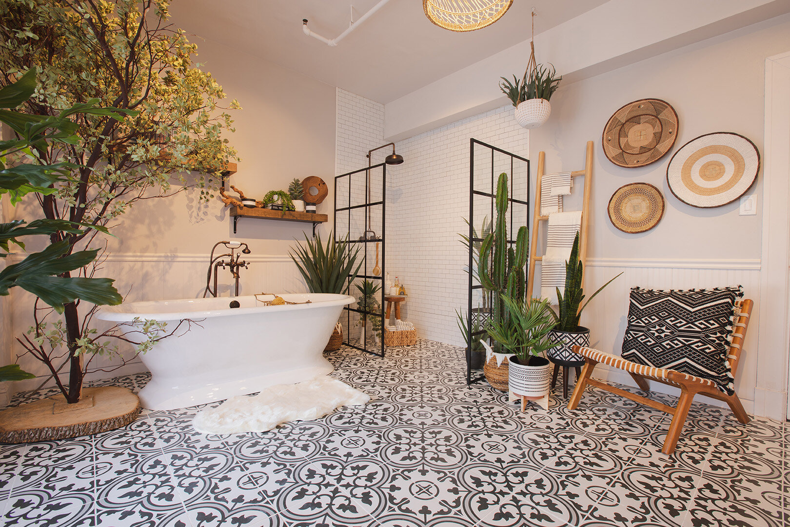 Farmhouse Bohemian Bathroom Photo Studio Rental Los Angeles The Urban Jungle Studio
