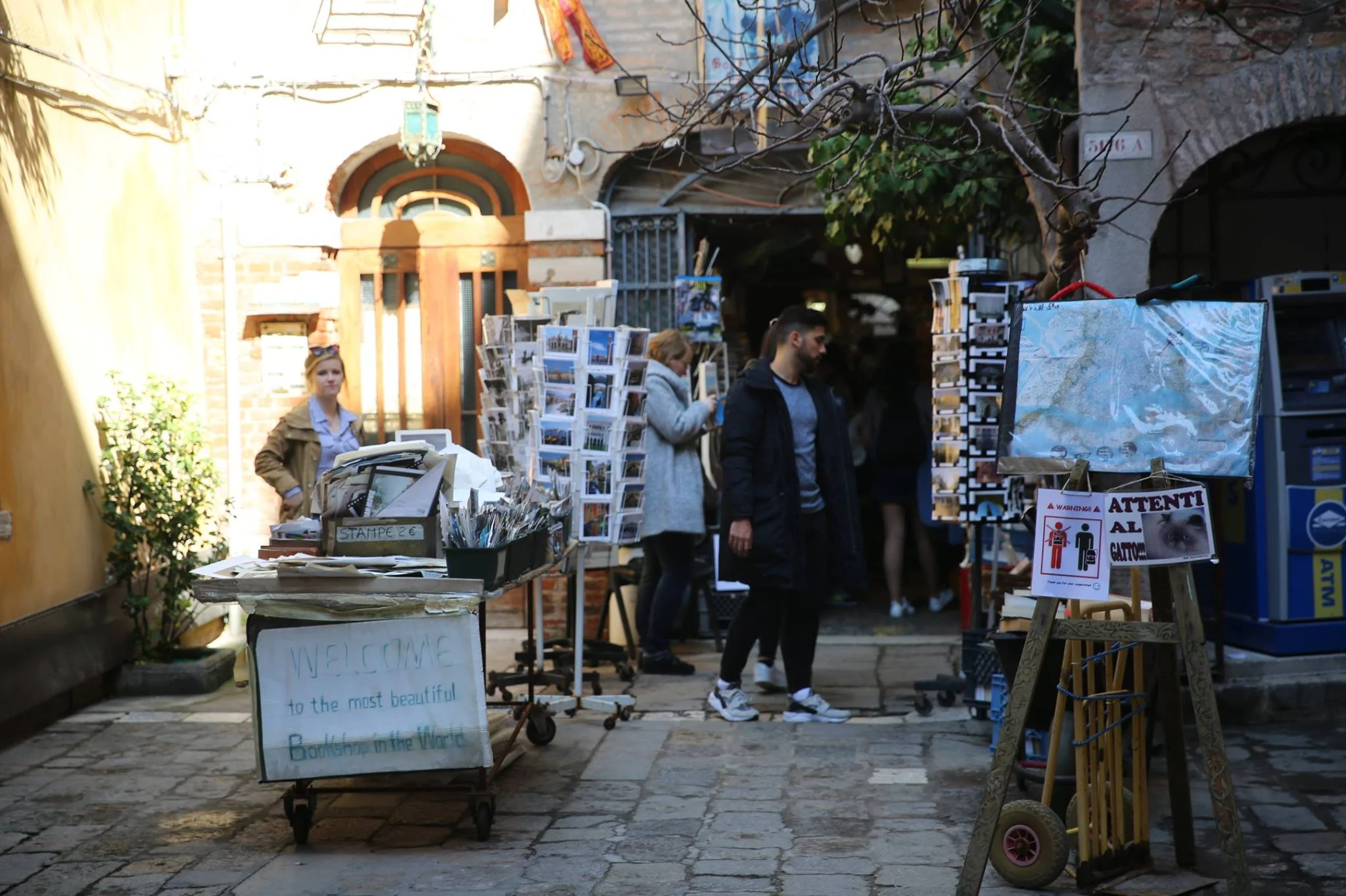 The Aqua Alta book shop, you need a boat to see the rear of the shop, which is partly underwater! 