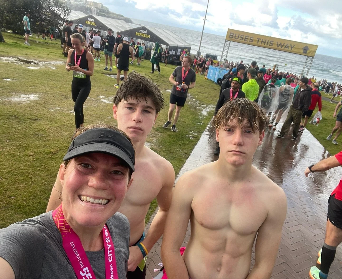 Massive shoutout to Meg and her sons for taking on City2Surf and finishing strong despite the crazy conditions! Such an incredible effort!🏃&zwj;♂️🏃&zwj;♂️🏃&zwj;♀️