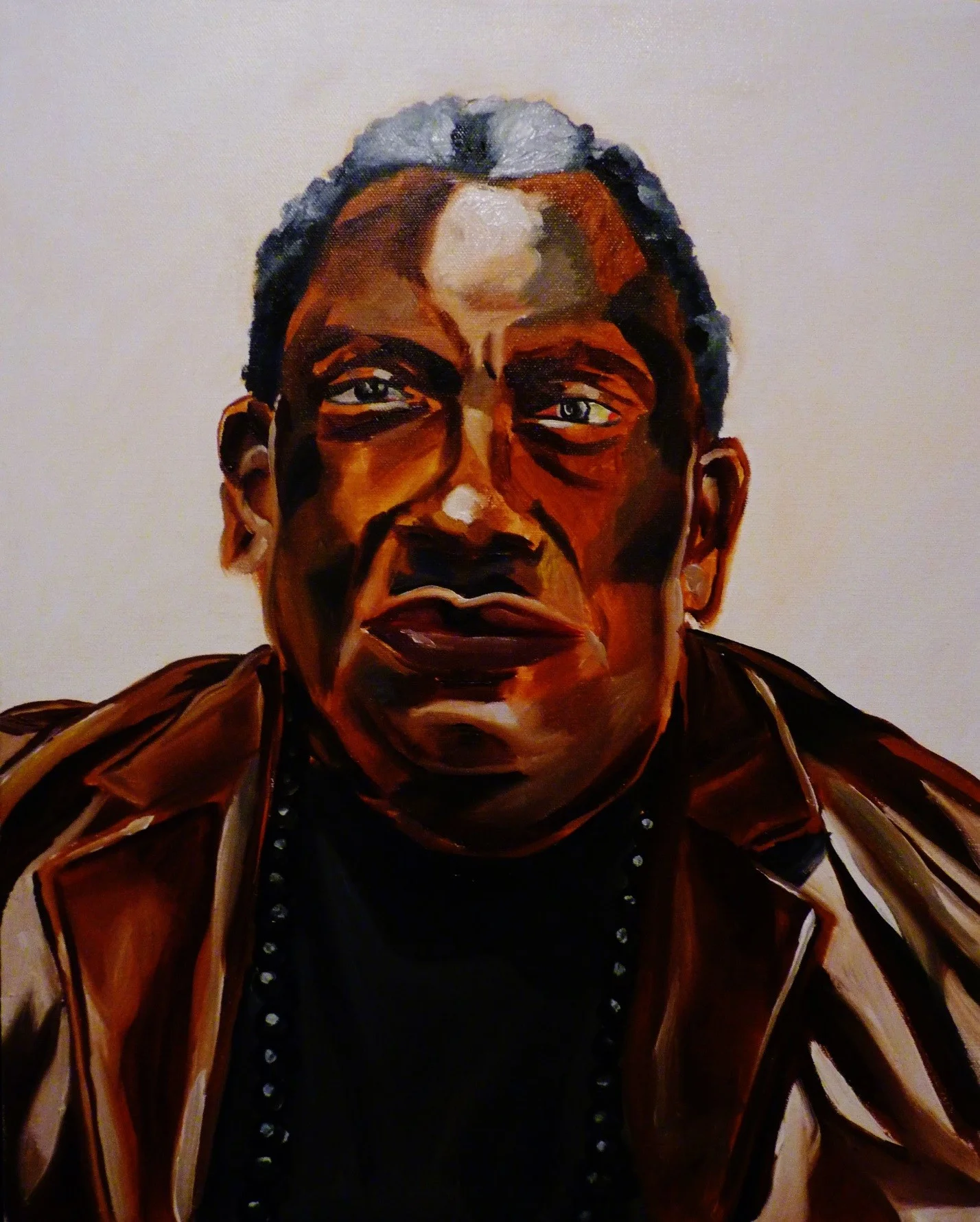 "Toby in Brown Leather Jacket" 16X20 oil on canvas