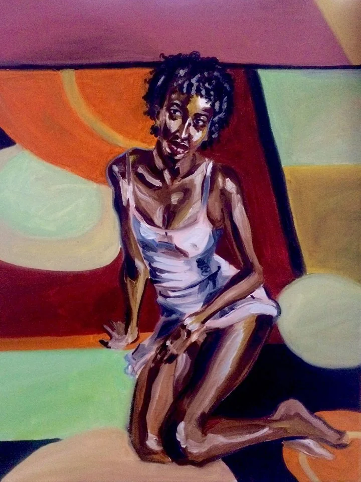 "Dionne in Pink Slip" 16X20 oil on canvas