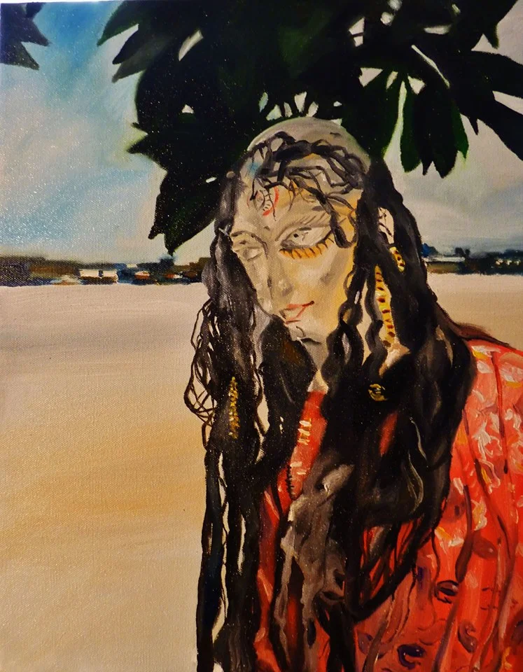 "Indian Goddess by the River: Kolkata" 16X20 oil on canvas