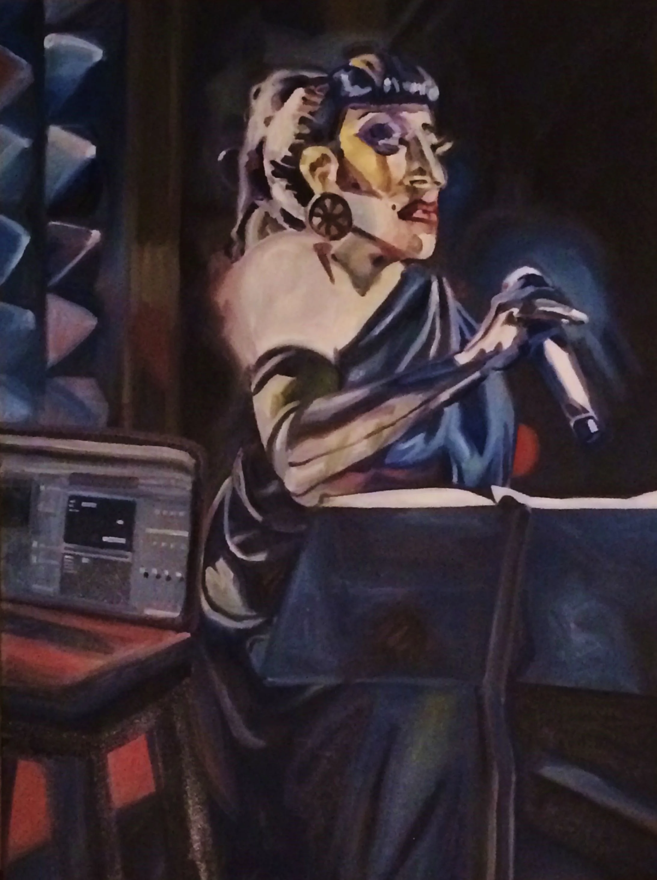 "Joey Arias at Joe's Pub" 38X46 oil on canvas