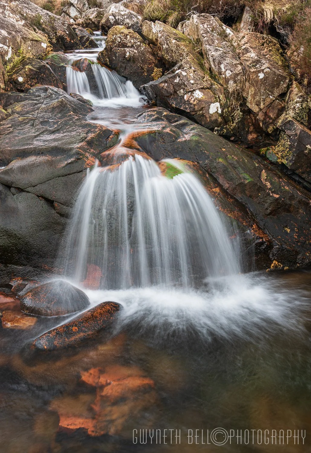 The River Coupall Falls at the entrance to Glen Etive