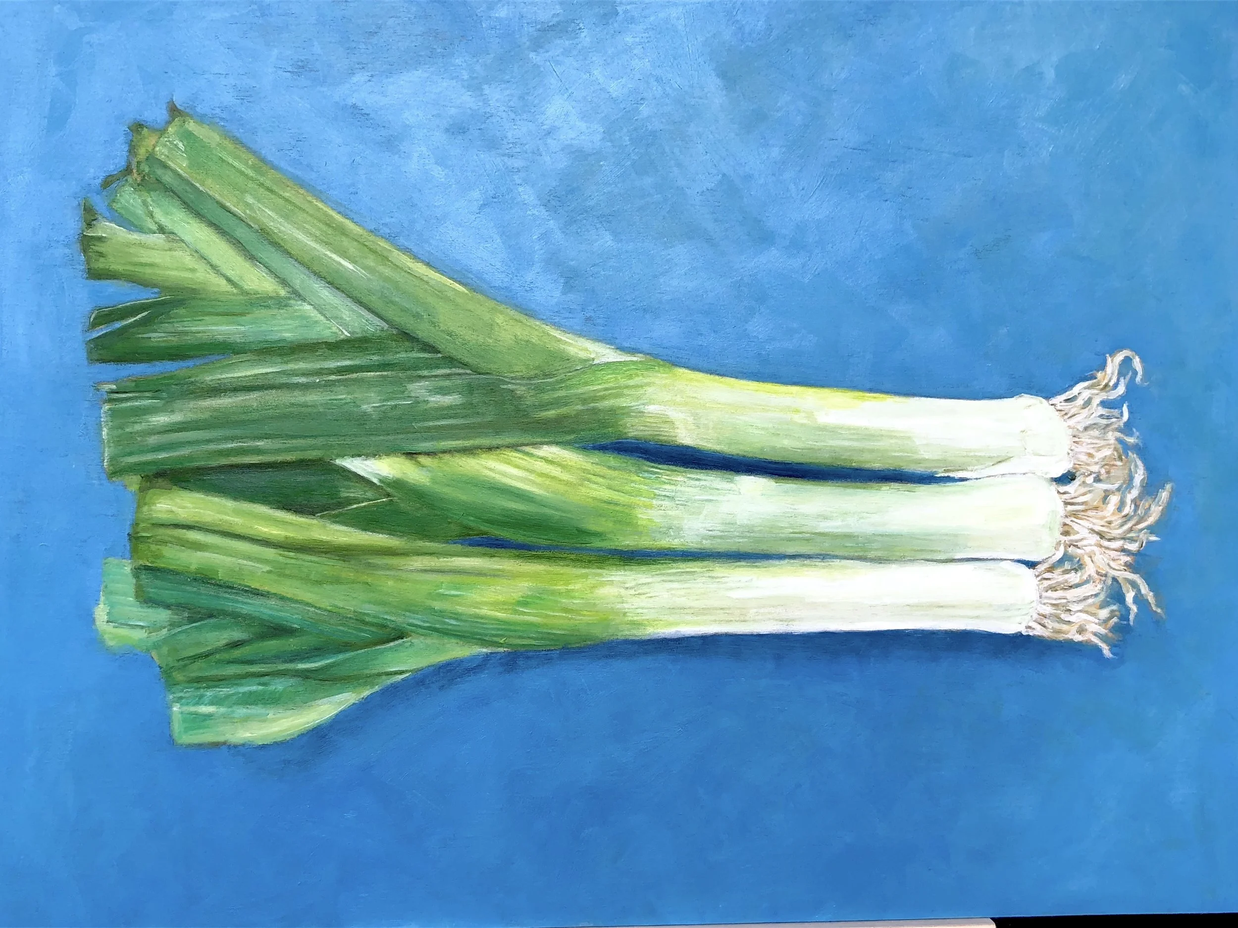 Leeks, 9" x 12" x 1.5"