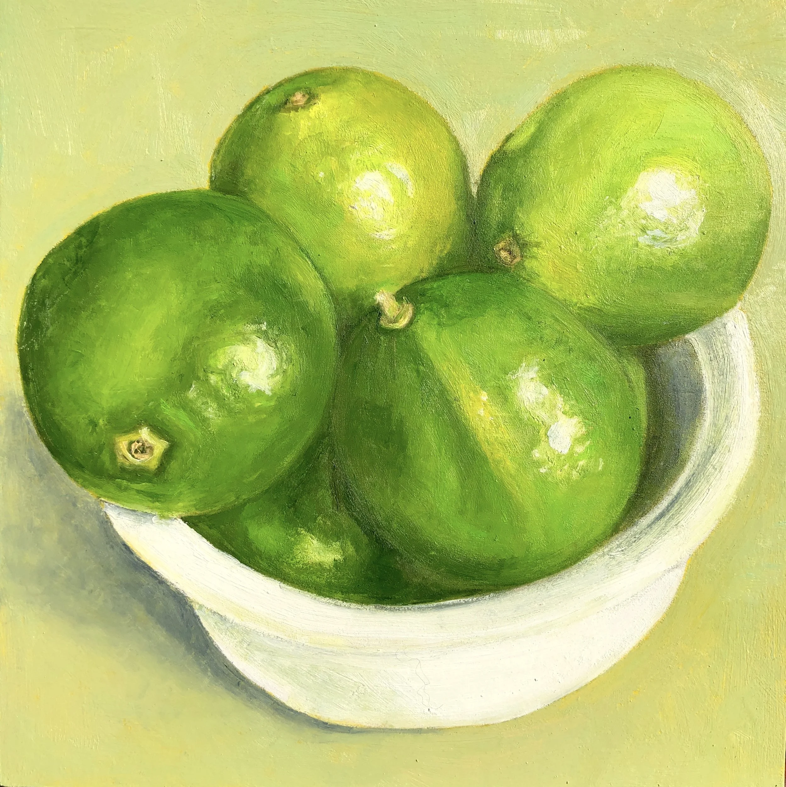 Bowl of Limes 6" x 6" x 2"