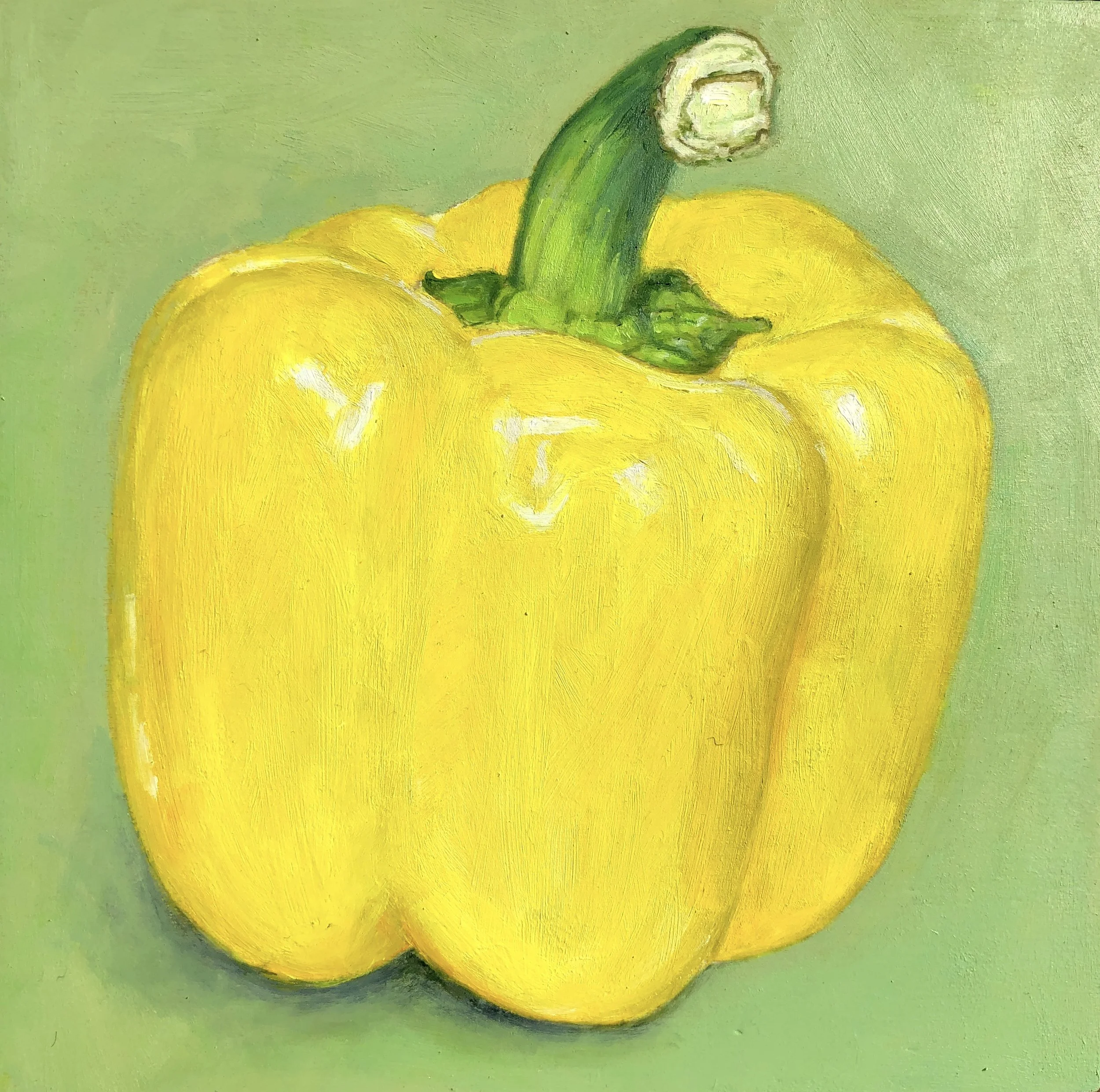 Pepper on green 6" x 6" x  2"