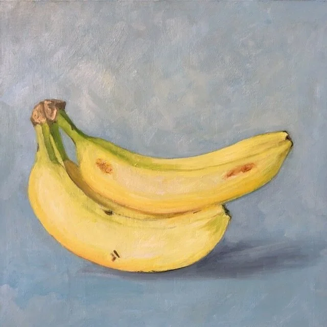 Three bananas 12" x 12" x 1"