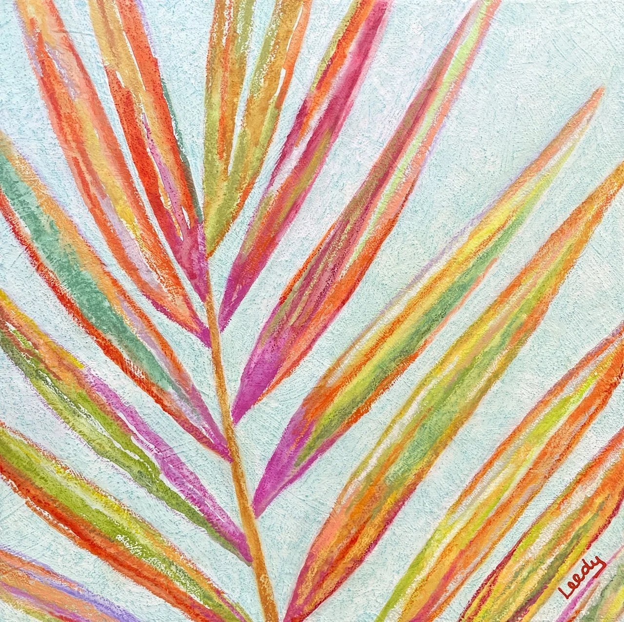 Rainbow Frond - 12 x 12 inches on gallery-wrapped canvas
