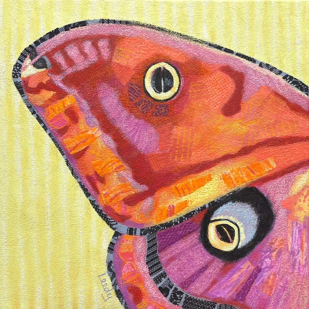 Tapestry - 12 x 12 inch mixed media butterfly wing on gallery-wrapped canvas