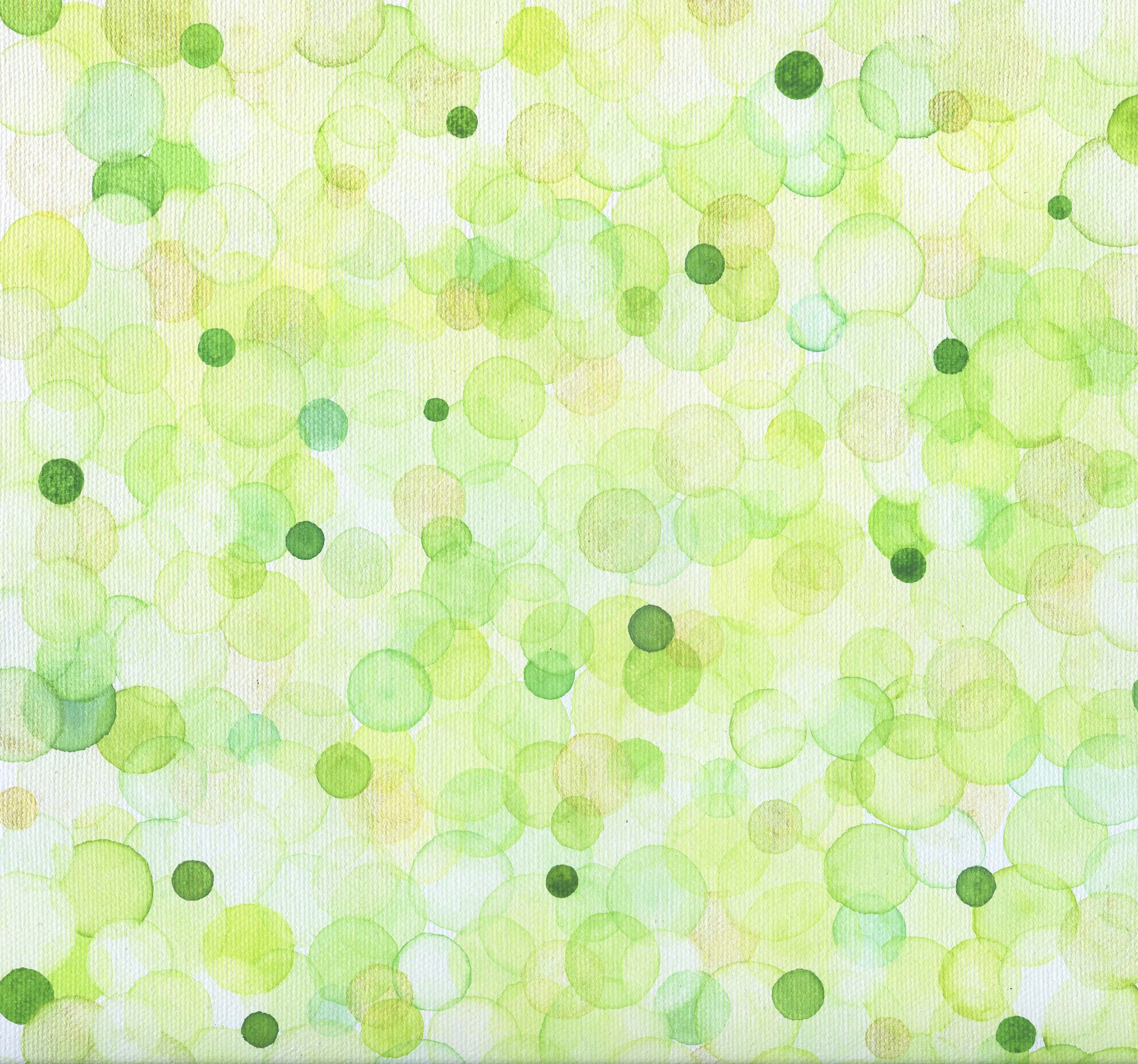 bubbles—peridot Watercolour on canvas 10 x 10 inches (detail)