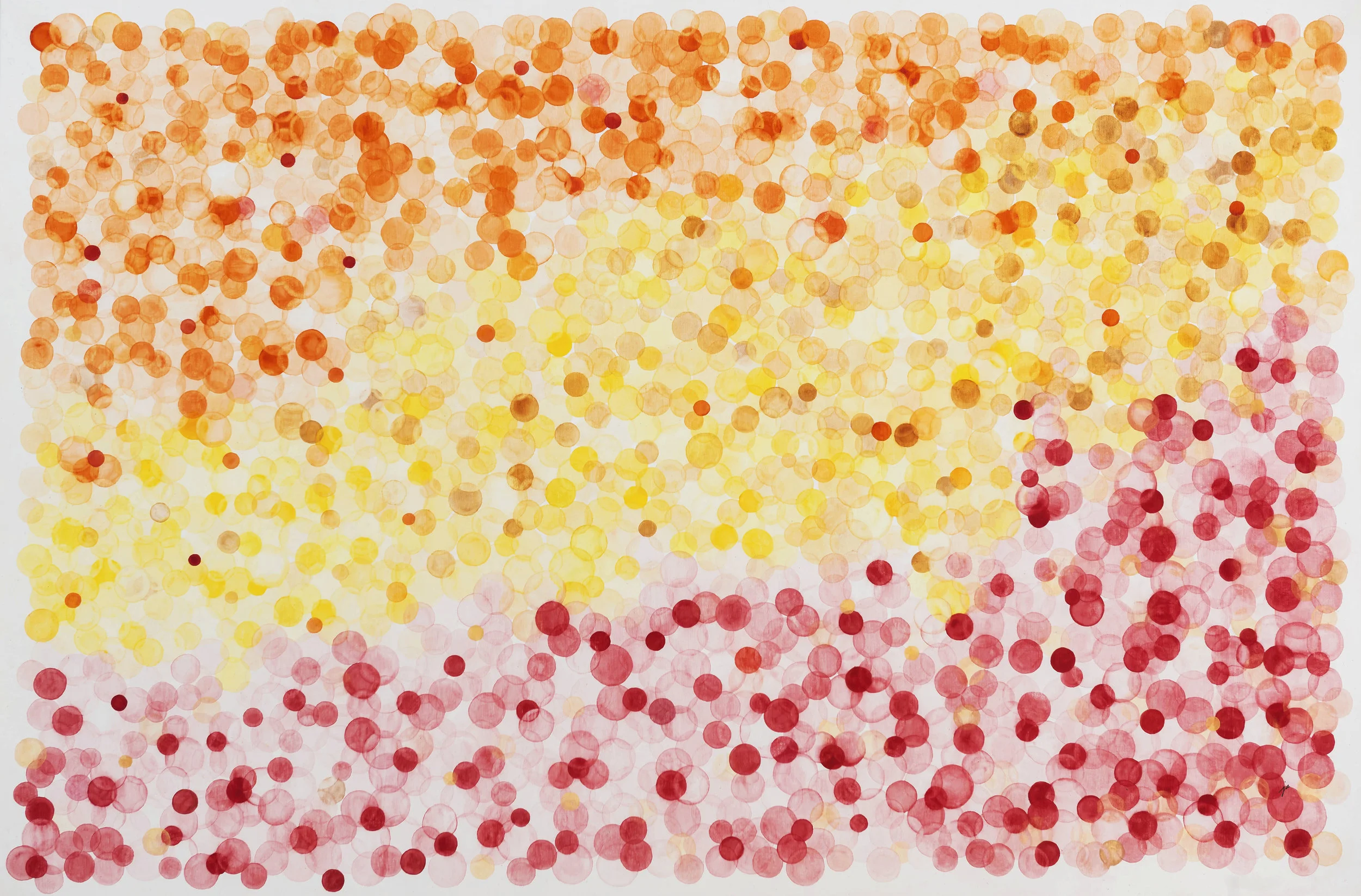 bubbles—autumn II Watercolour on canvas 91 cm x 61 cm, 36 x 24 inches