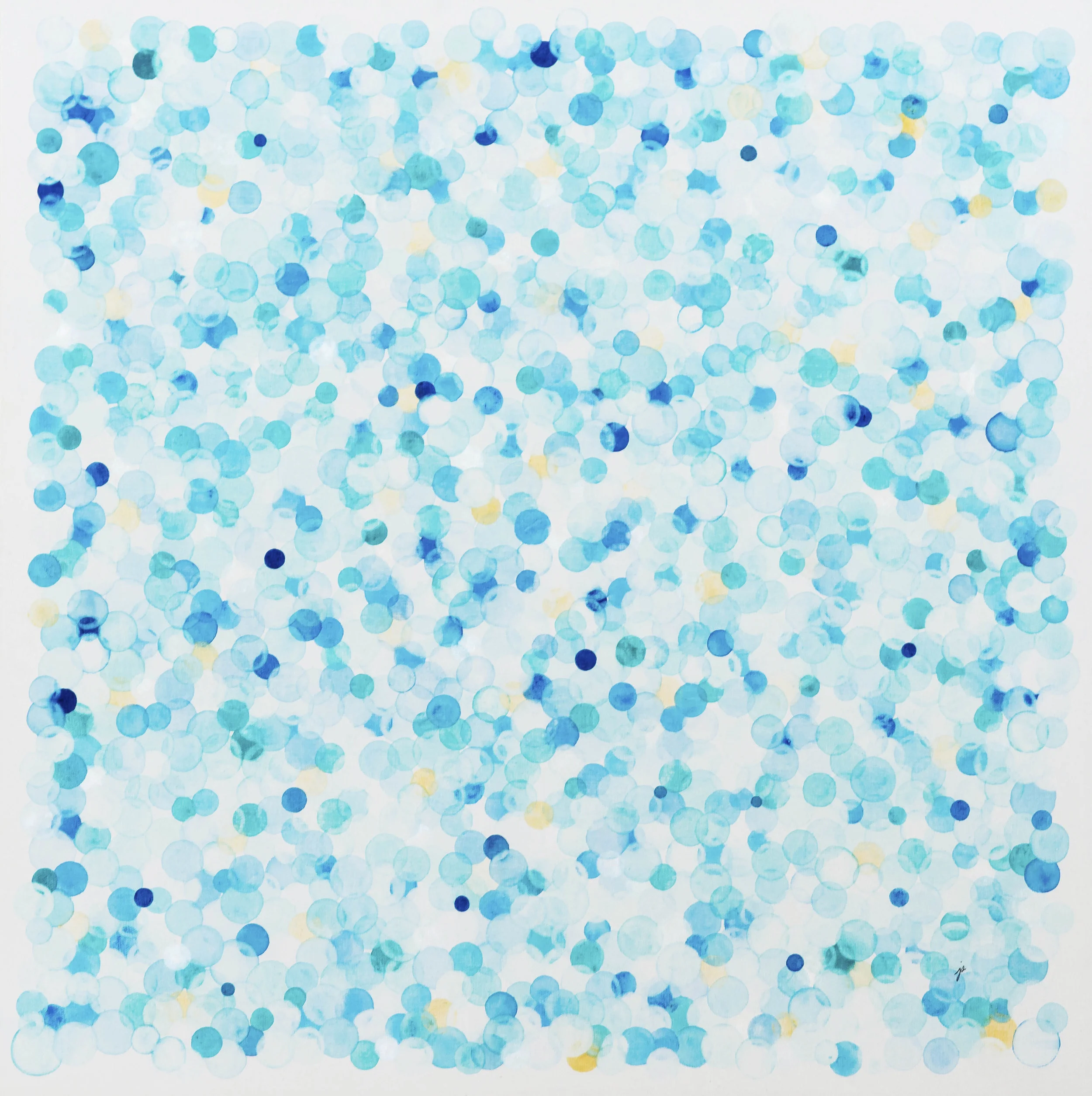 bubbles—water & crystal Watercolour on canvas 61 cm x 61 cm, 24 x 24 inches