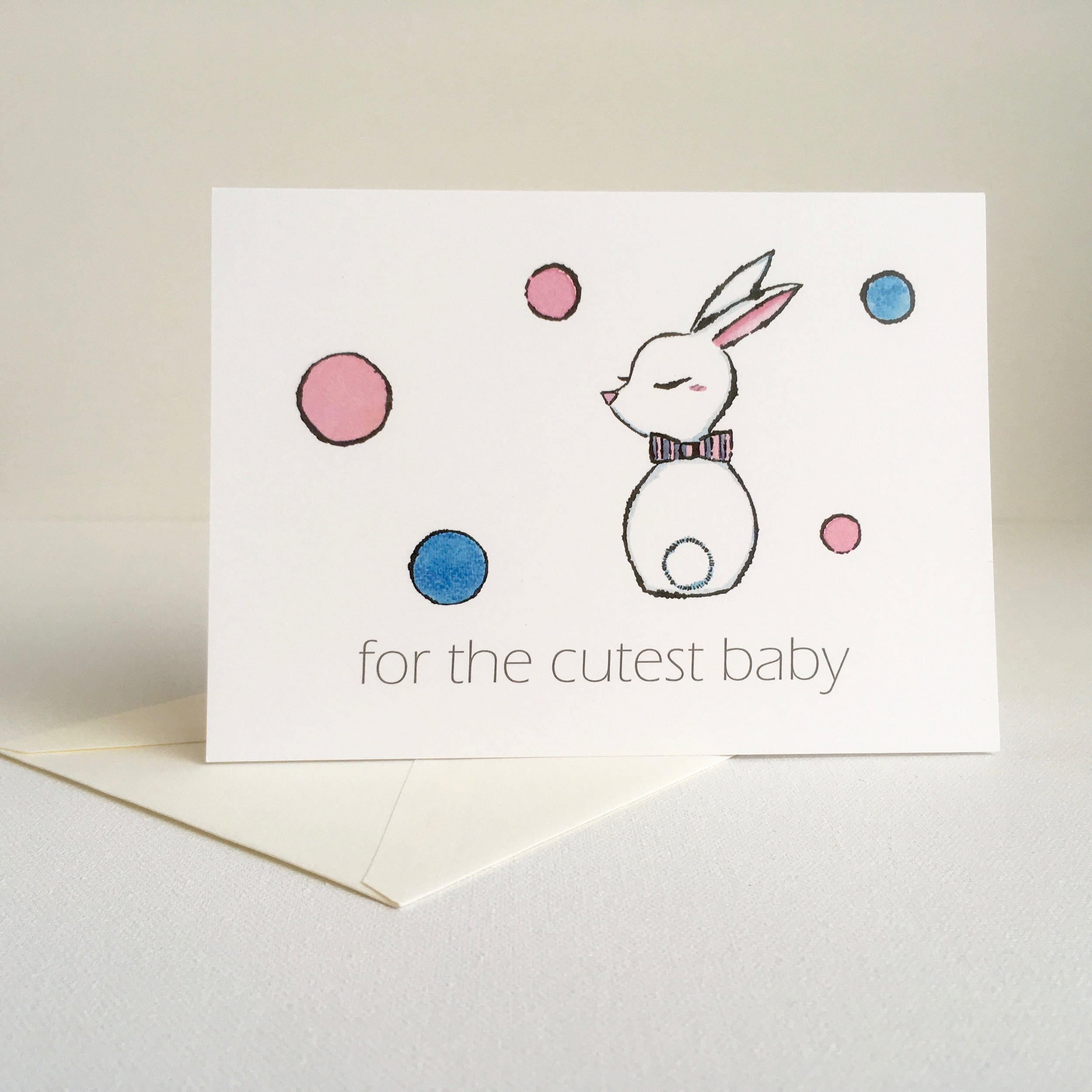 "for the cutest baby" usagi-chan greeting card - front