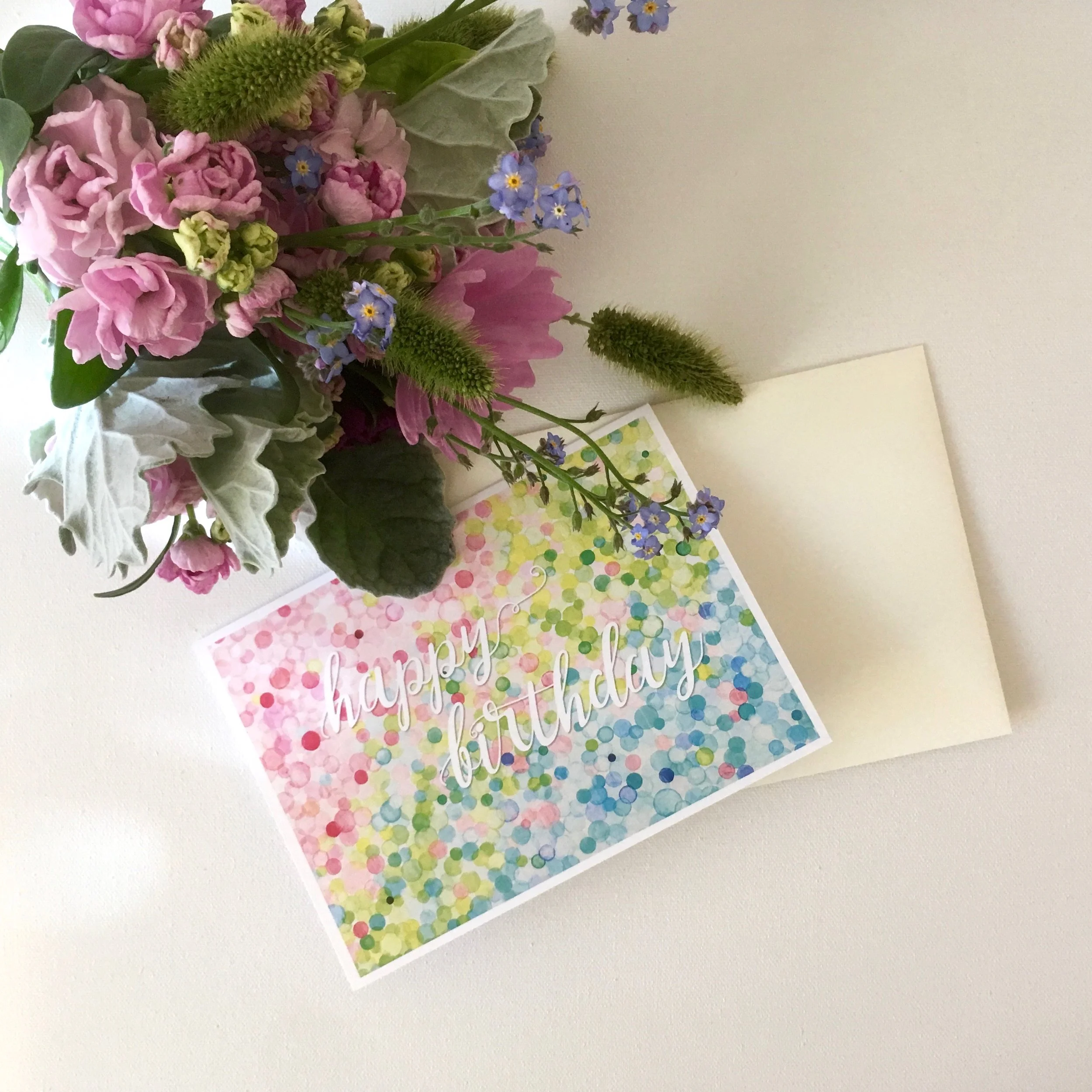 "happy birthday" spring II greeting card