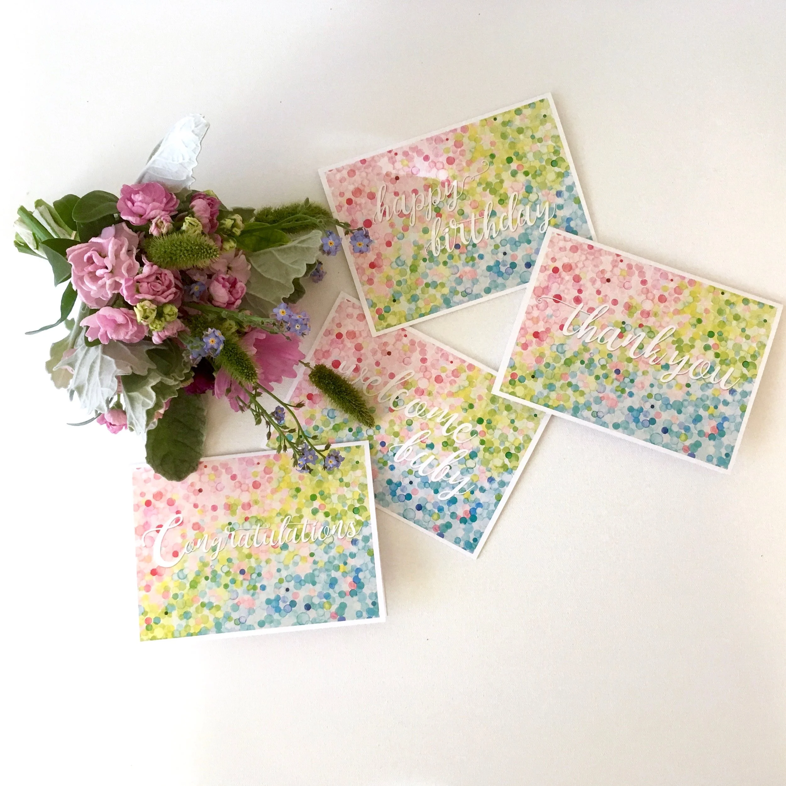 more bubbles spring II greeting cards