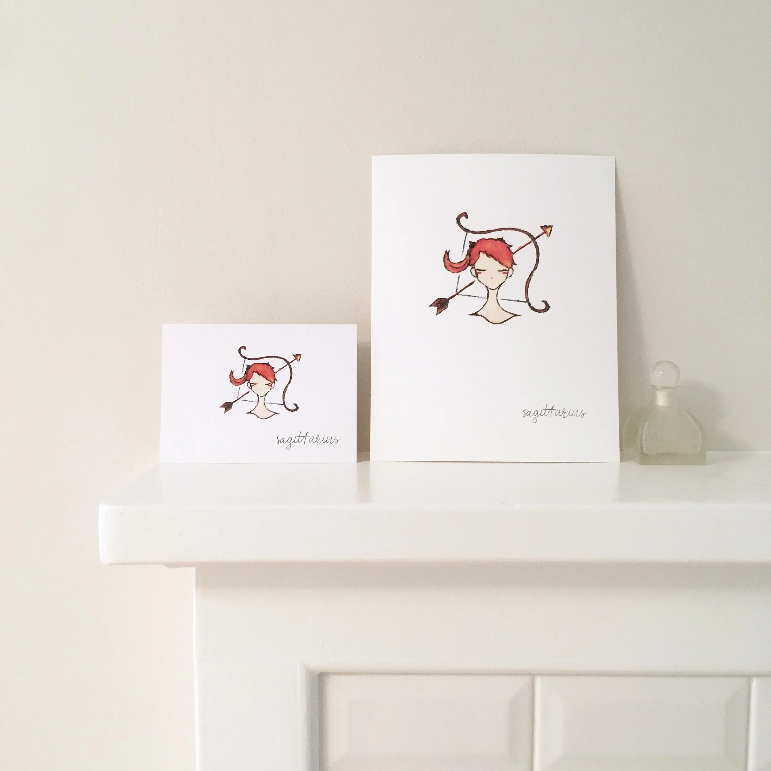 "sagittarius" the stars decorative print &amp; greeting card