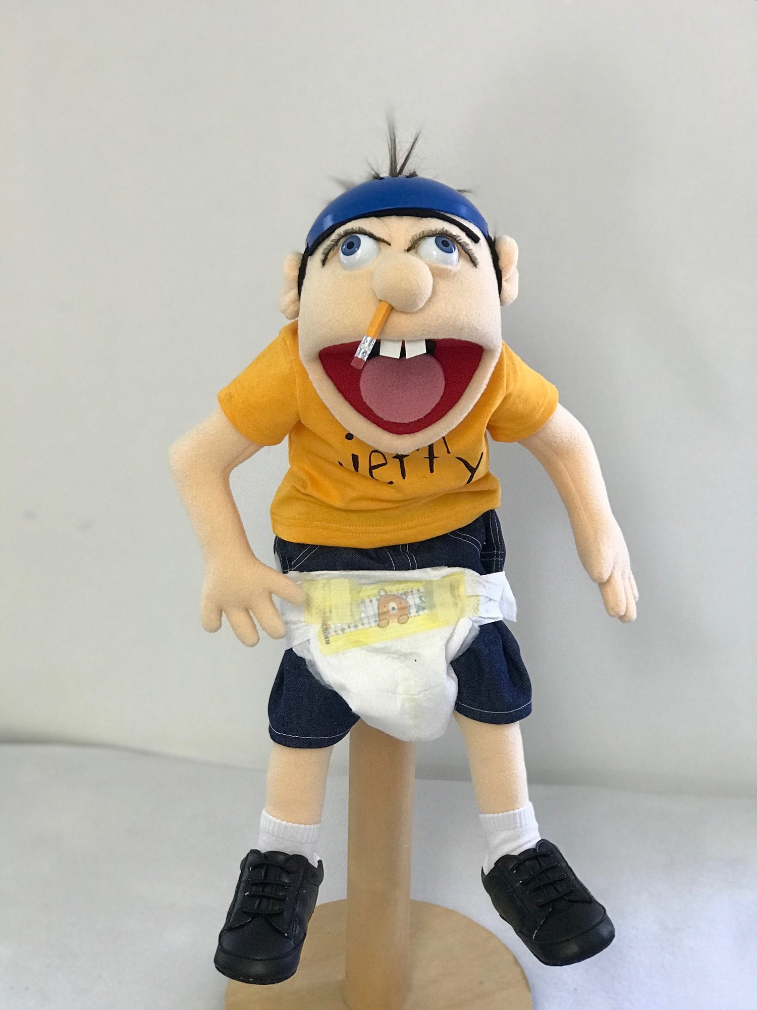 Large Jeffy Jeffy puppet original size. Made in the USA. Custom Puppets