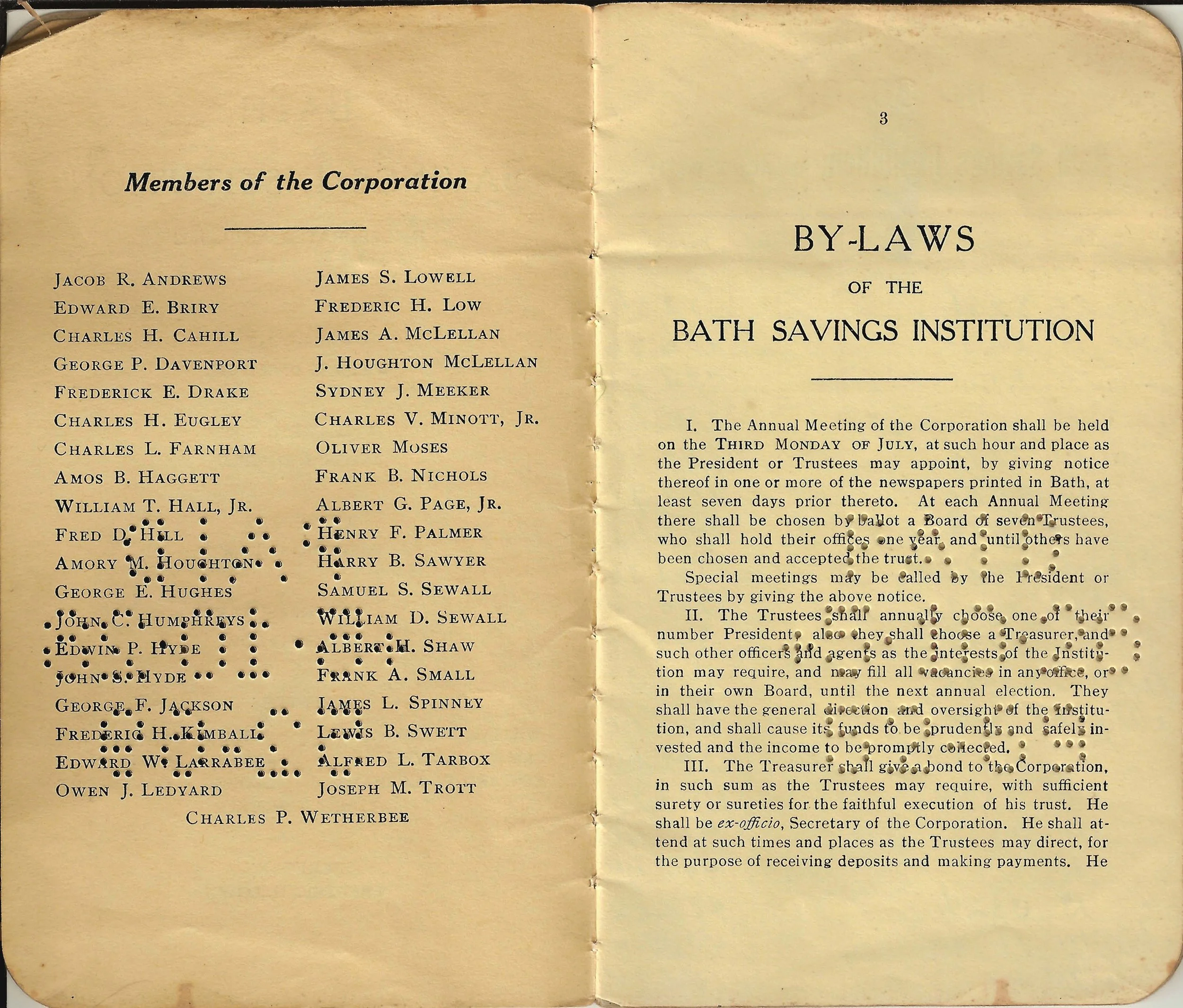 Bath Savings Institution Bank Books — Bath Jewish History