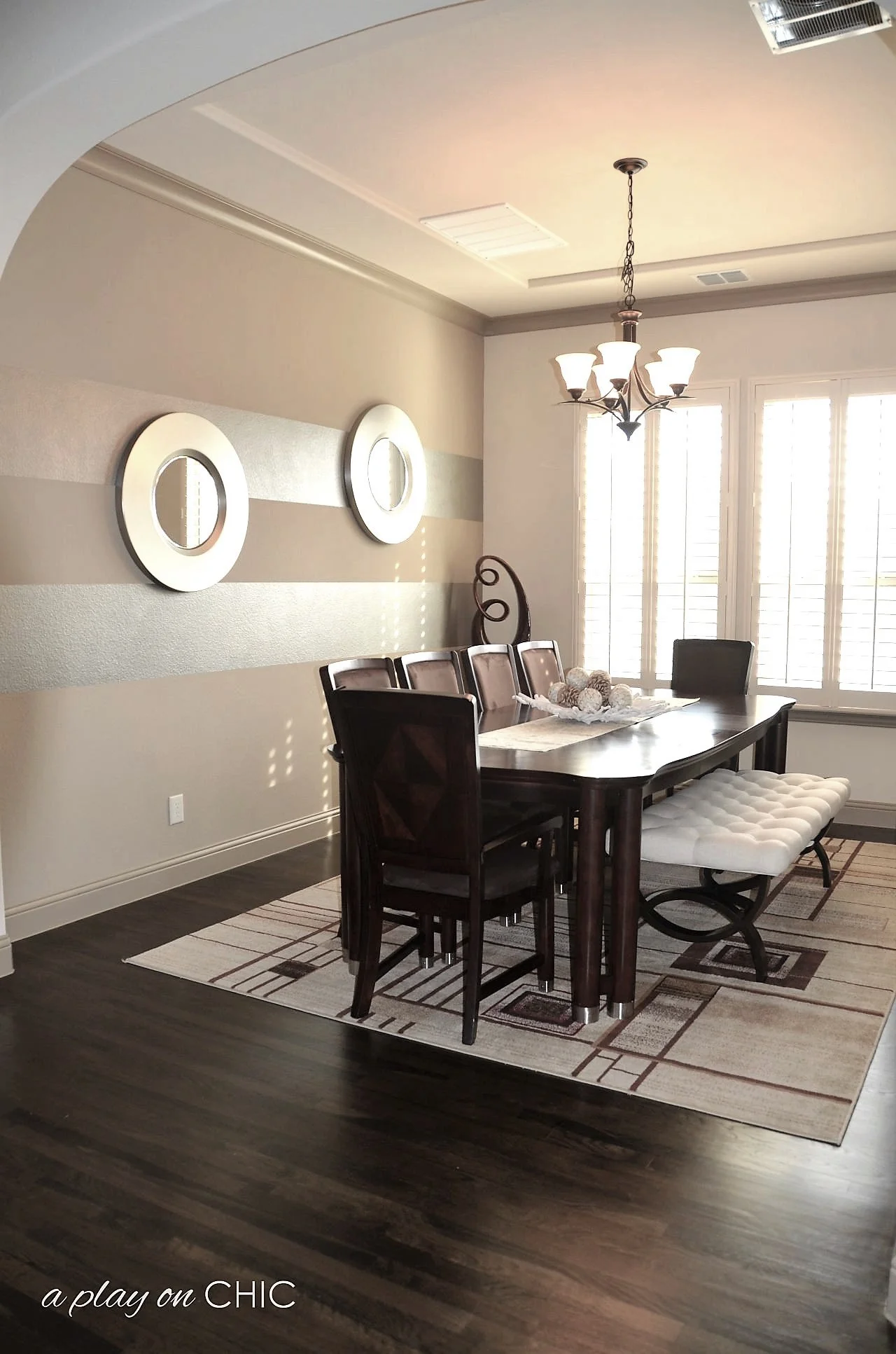 Metallic Paint Wide Horizontal Stripes — a play on CHIC