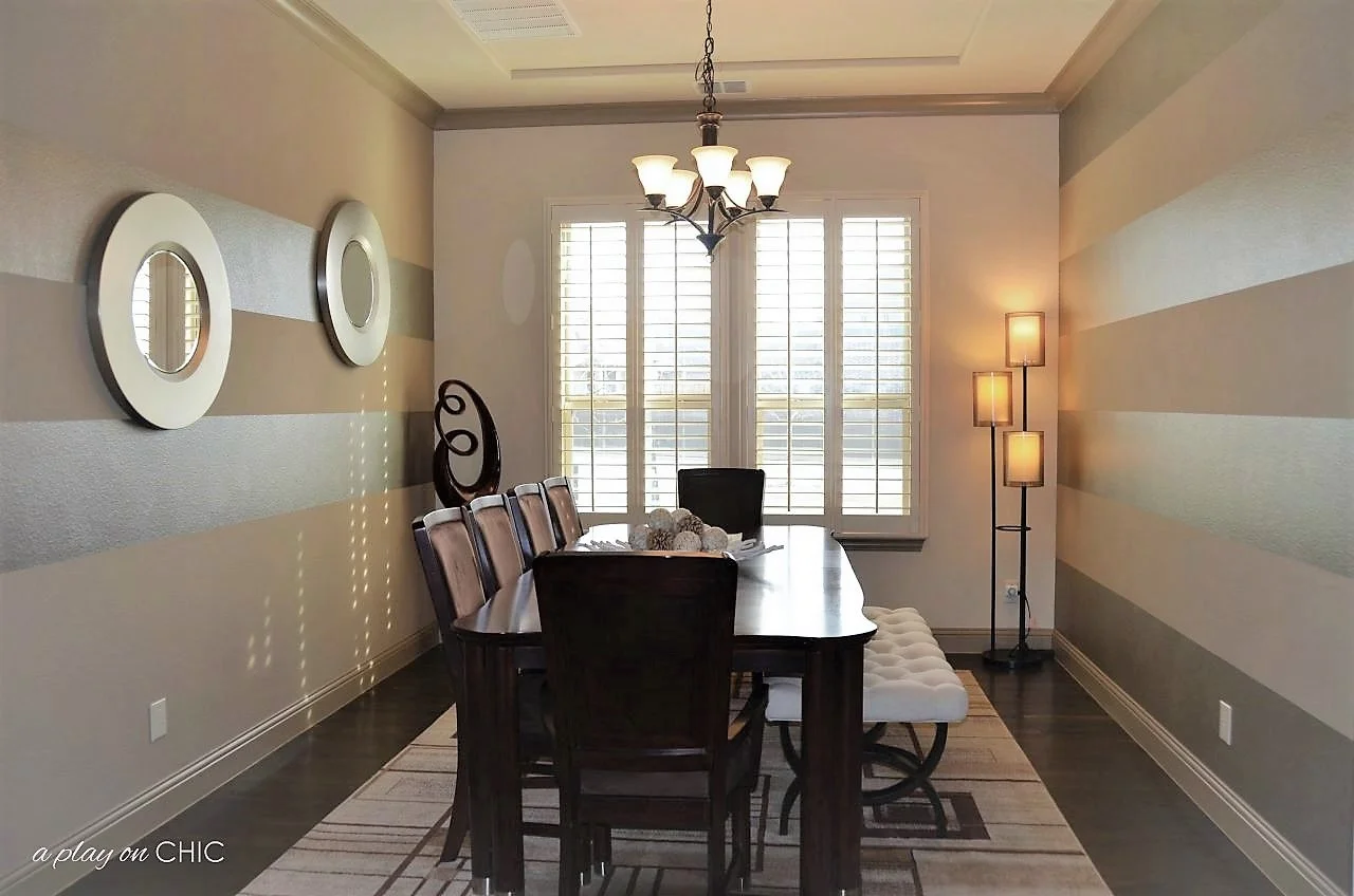 Metallic Paint Wide Horizontal Stripes — a play on CHIC
